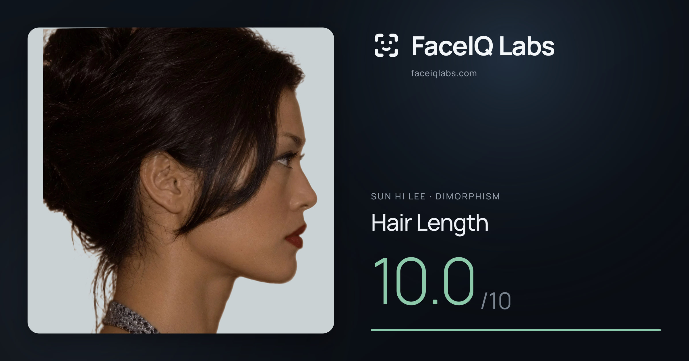 Sun Hi Lee Hair Length: 10.0/10, drawn on the photo