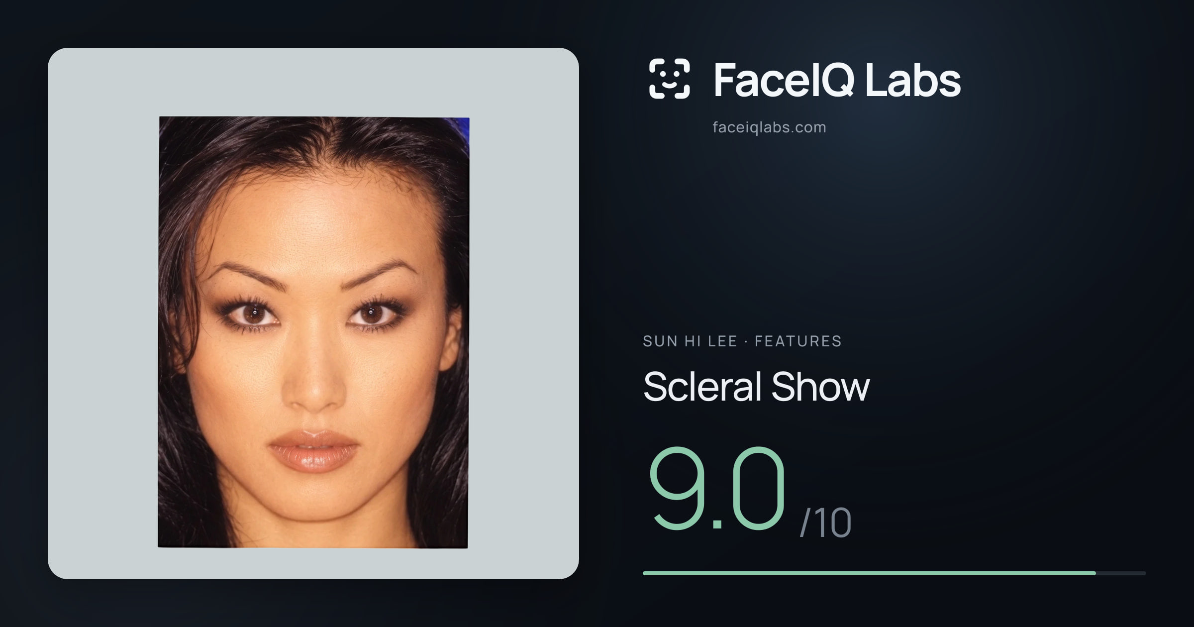 Sun Hi Lee Scleral Show: 9.0/10, drawn on the photo