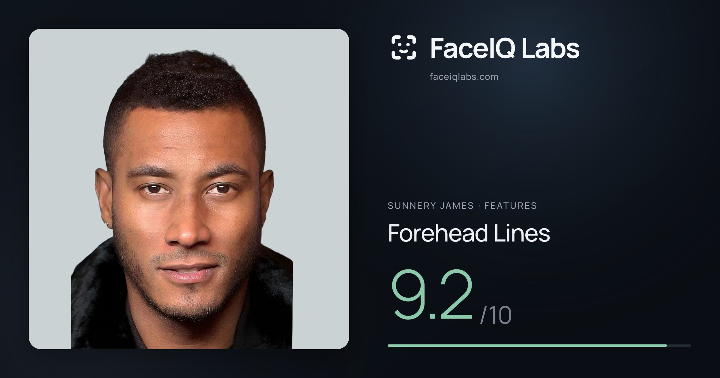 Sunnery James Forehead Lines: 9.2/10, drawn on the photo