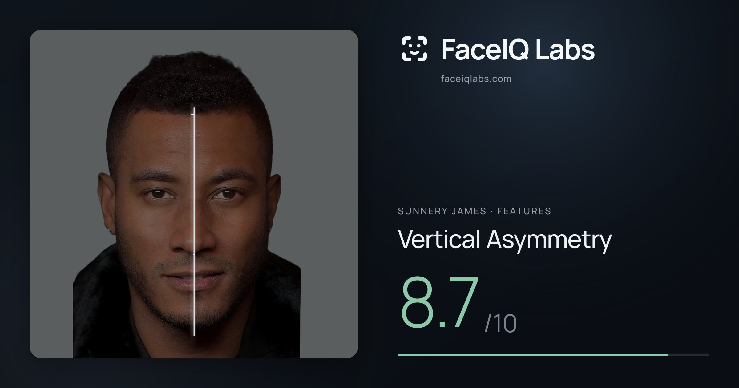 Sunnery James Vertical Asymmetry: 8.7/10, drawn on the photo