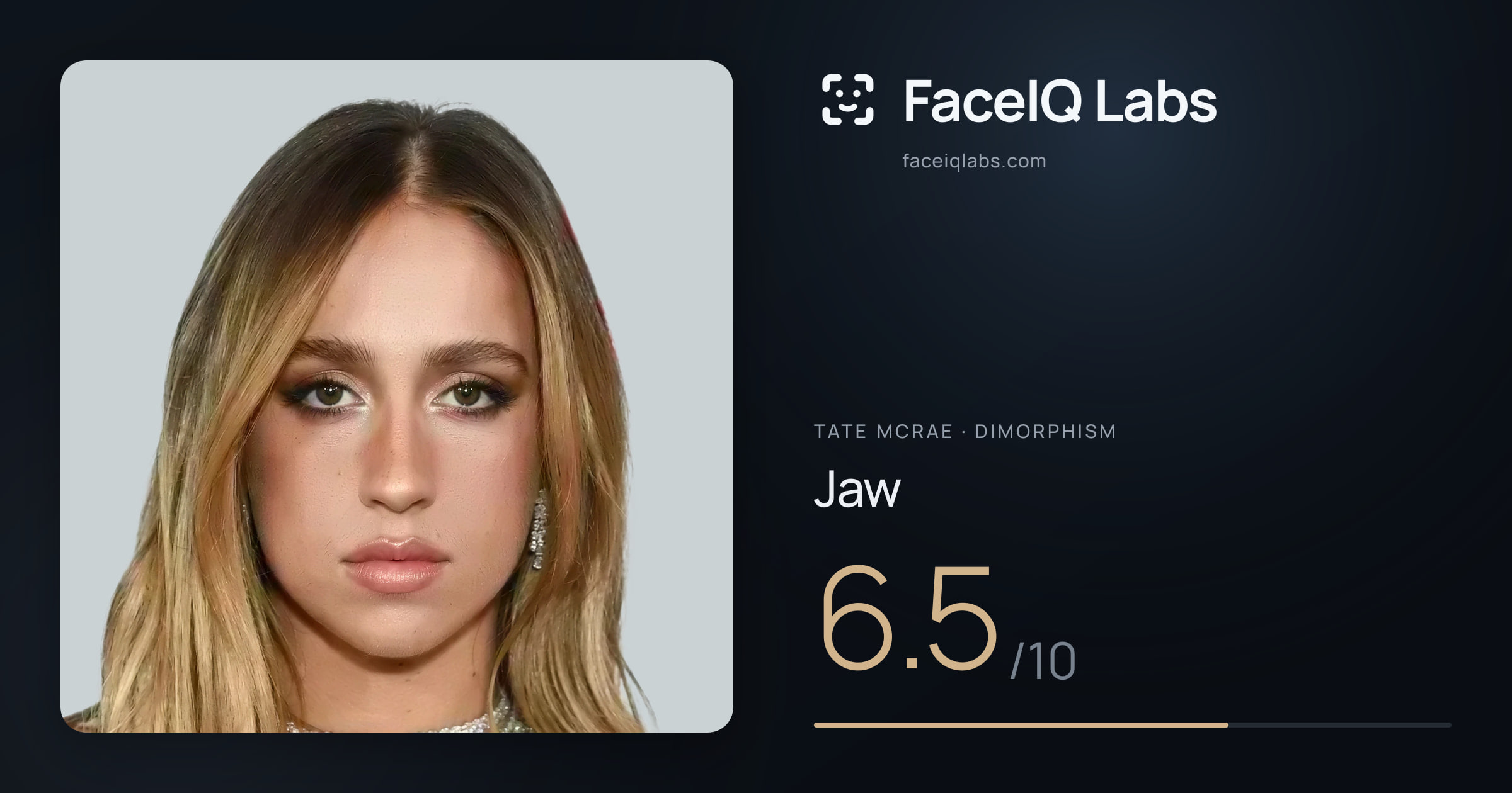 Tate Mcrae Jaw: 6.5/10, drawn on the photo