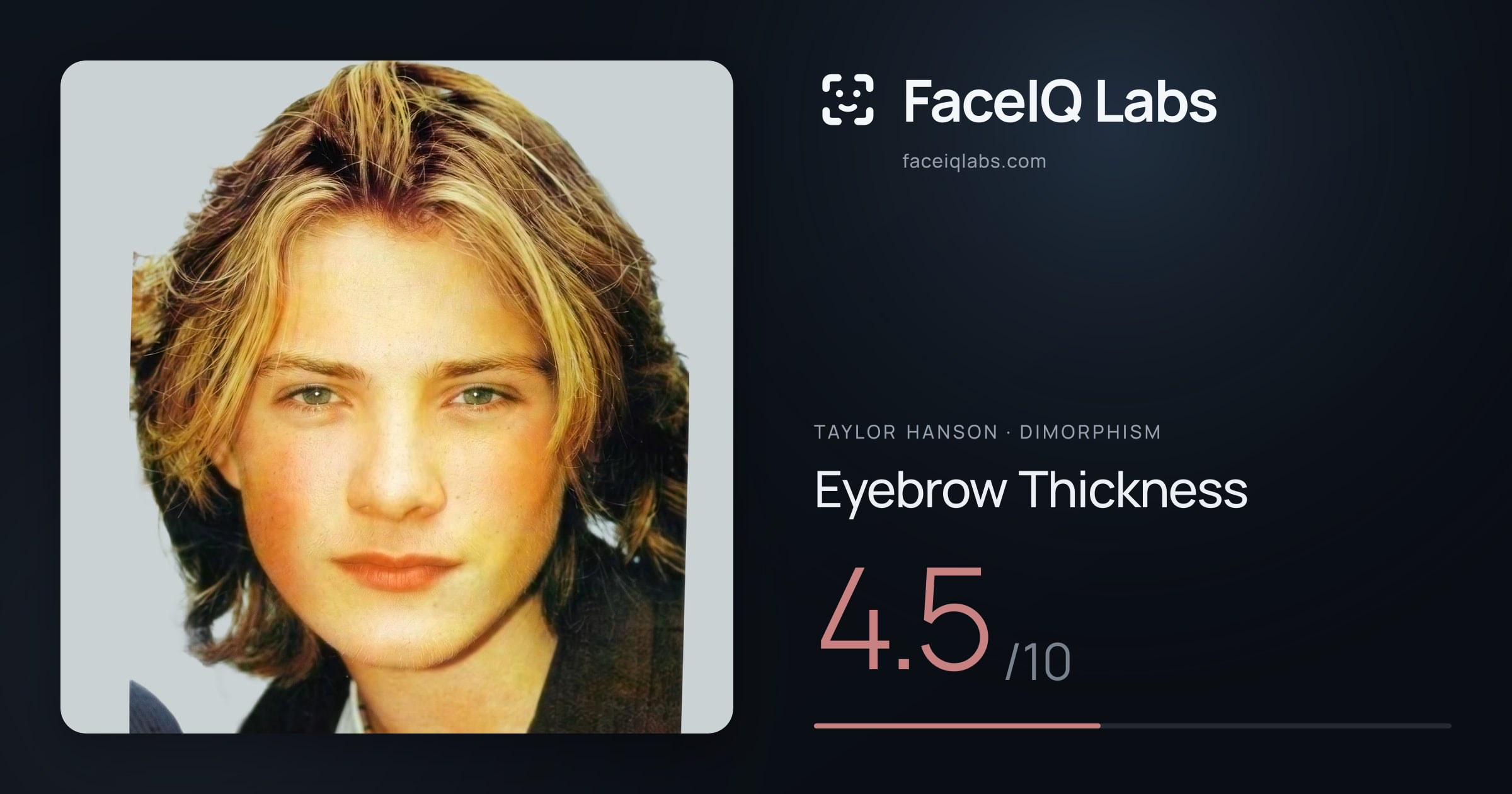 Taylor Hanson Eyebrow Thickness: 4.5/10, drawn on the photo