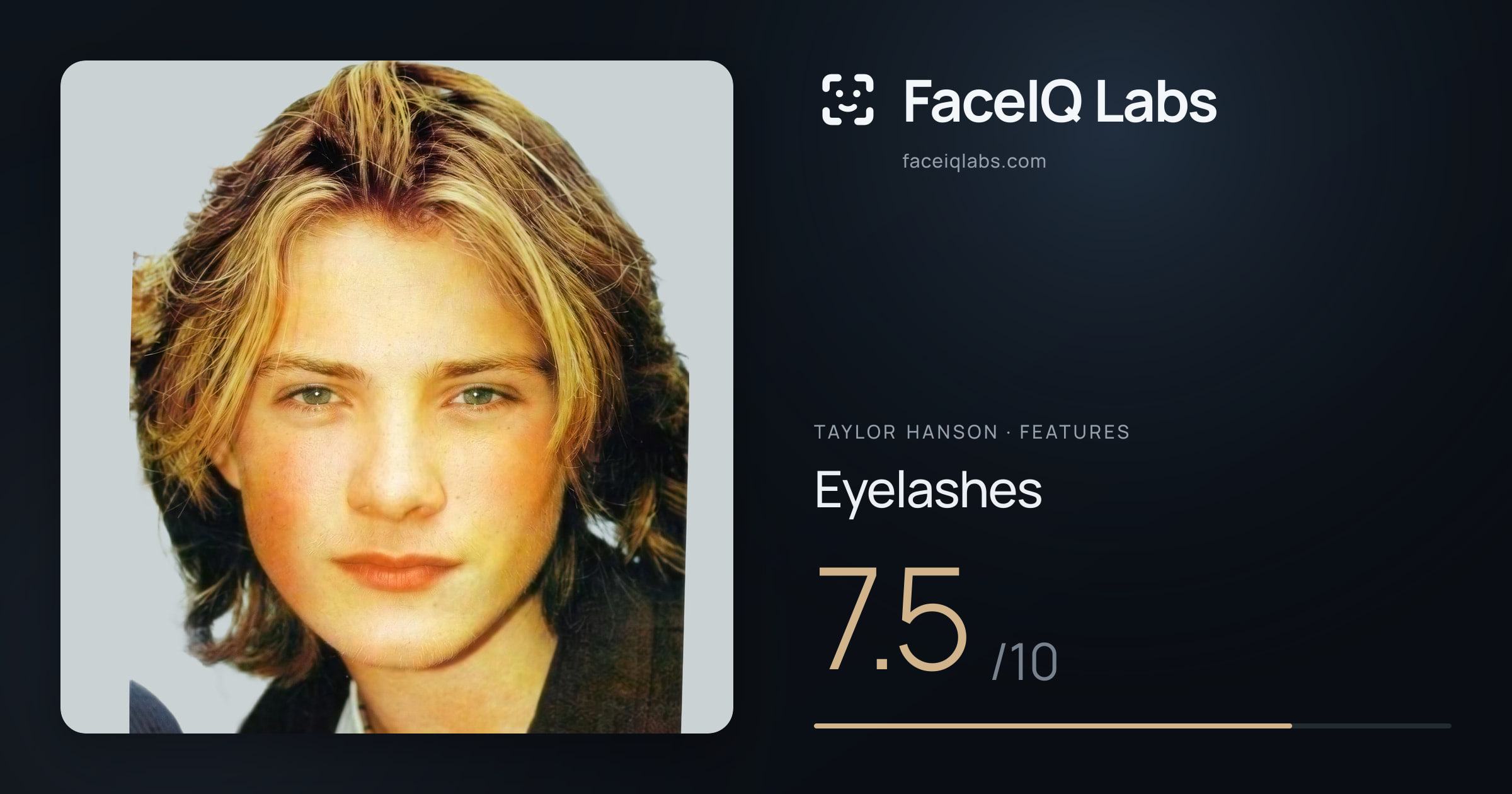 Taylor Hanson Eyelashes: 7.5/10, drawn on the photo