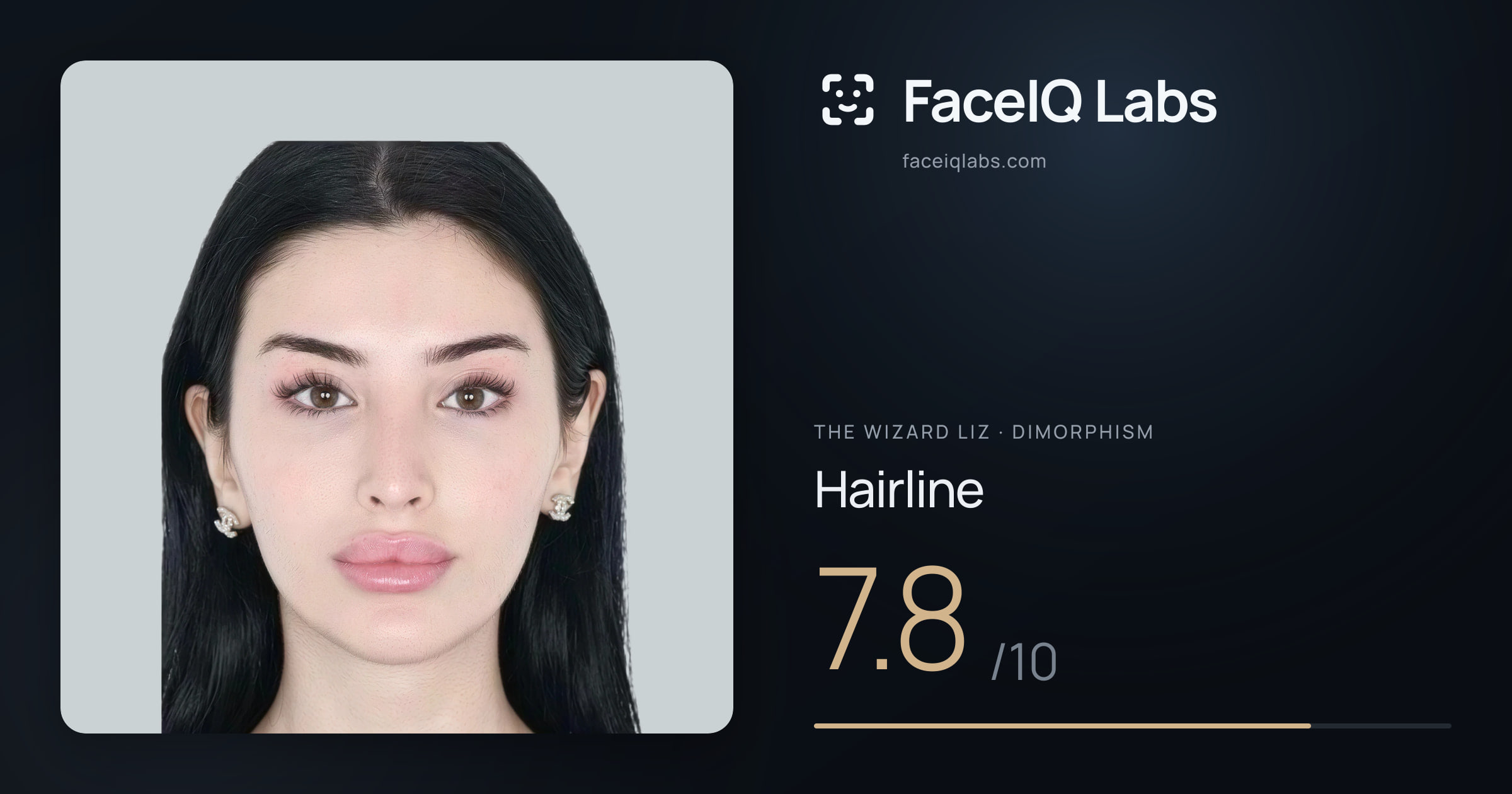 The Wizard Liz Hairline: 7.8/10, drawn on the photo