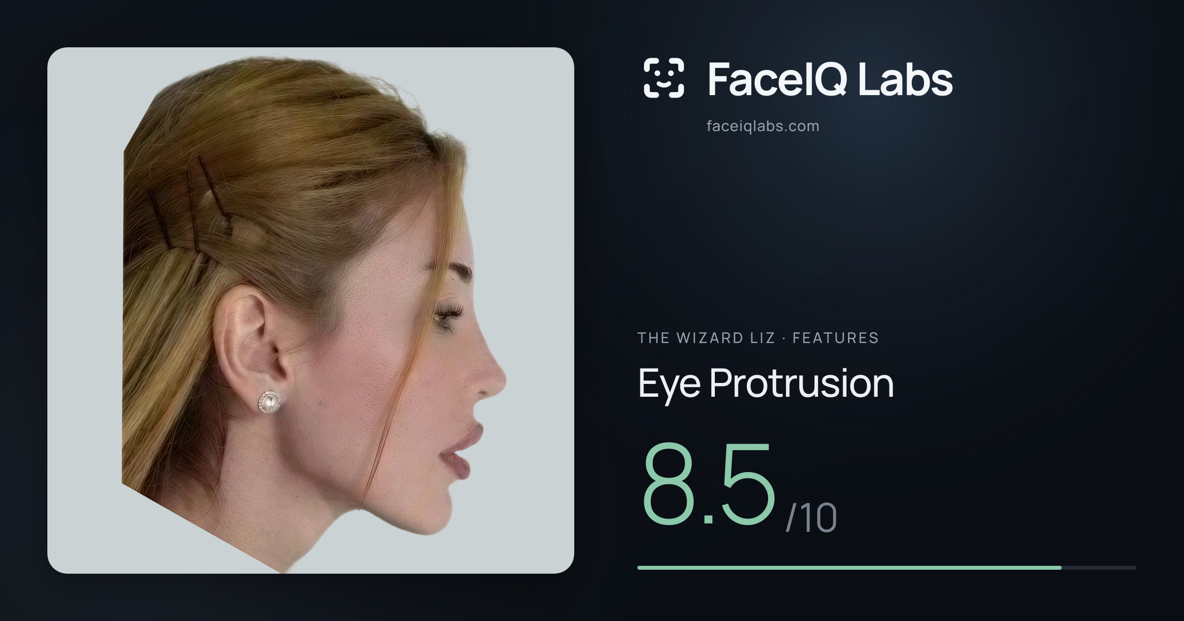 The Wizard Liz Eye Protrusion: 8.5/10, drawn on the photo