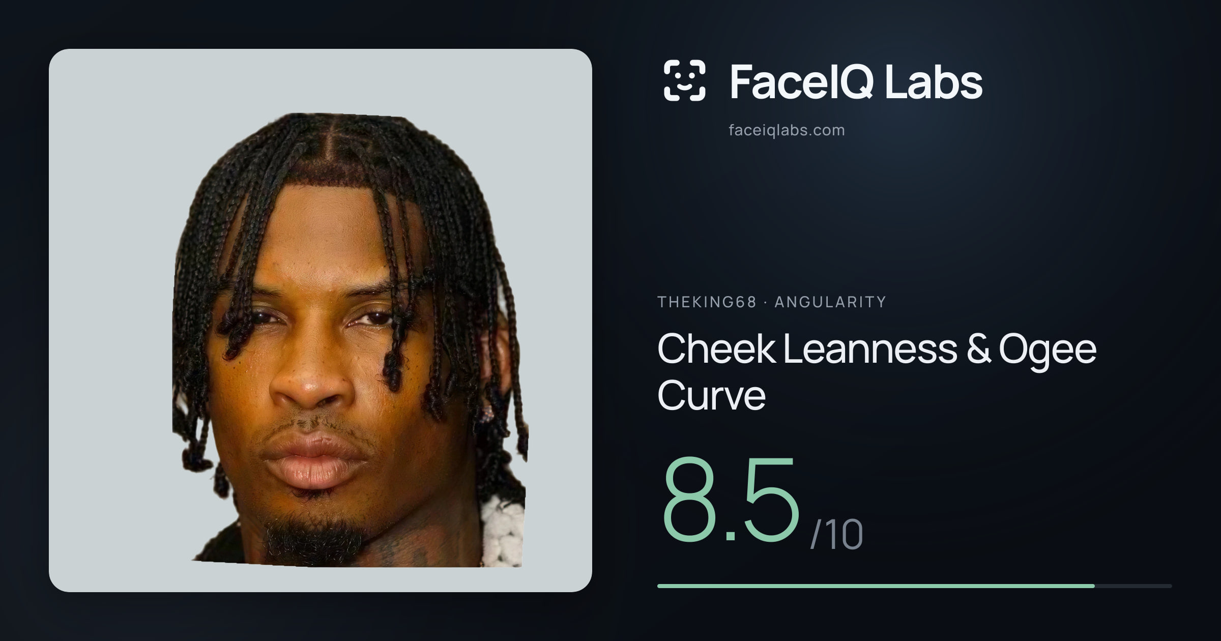 Theking68 Cheek Leanness & Ogee Curve: 8.5/10, drawn on the photo