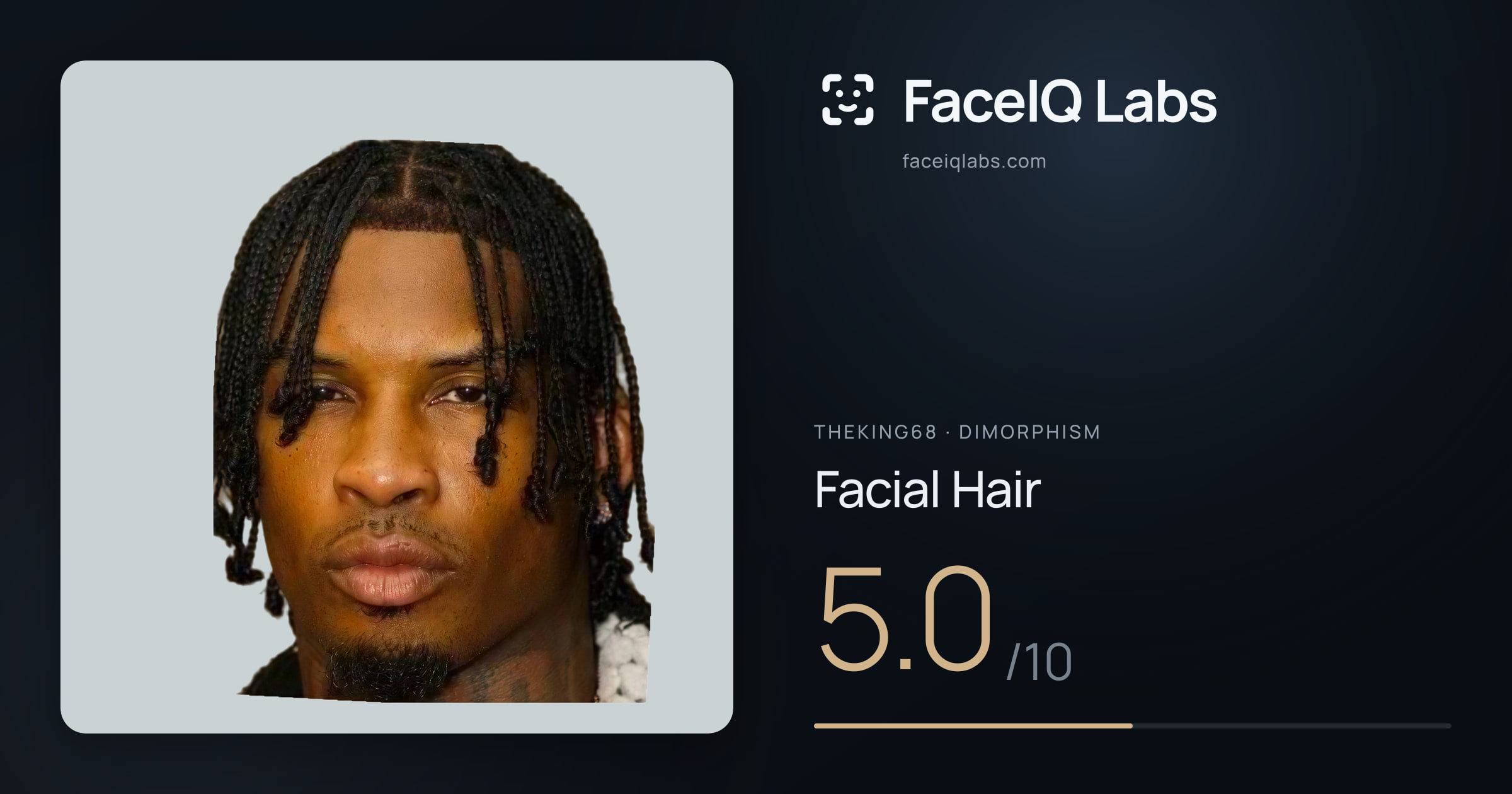 Theking68 Facial Hair: 5.0/10, drawn on the photo