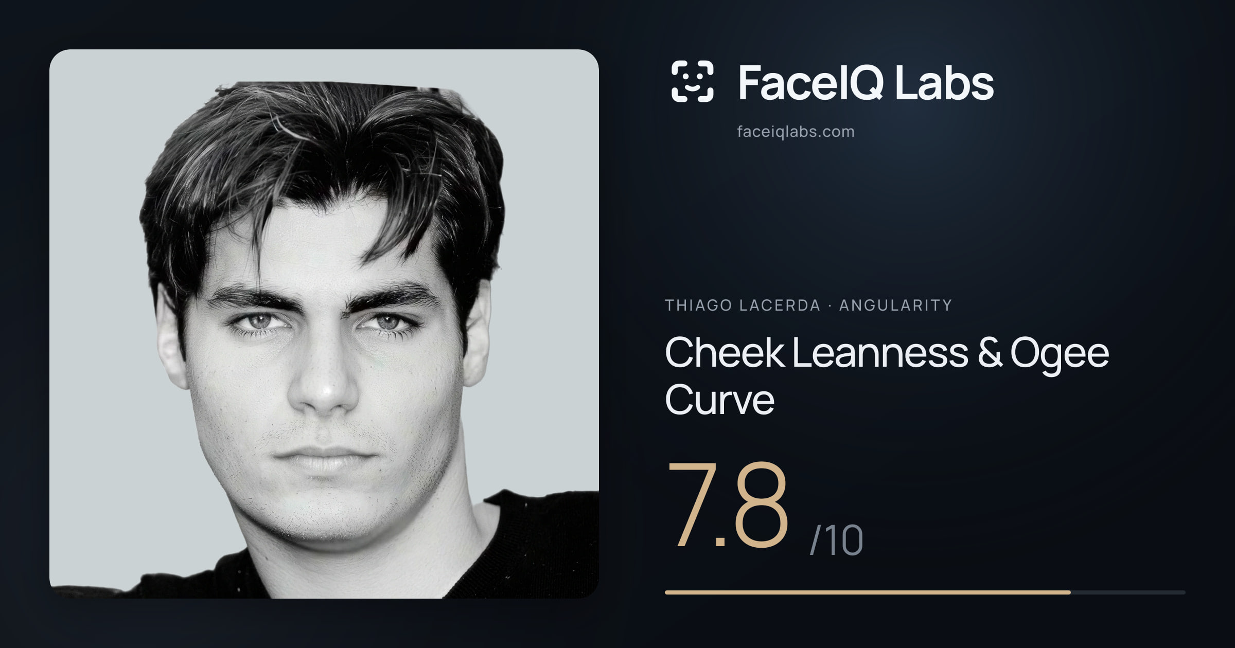 Thiago Lacerda Cheek Leanness & Ogee Curve: 7.8/10, drawn on the photo