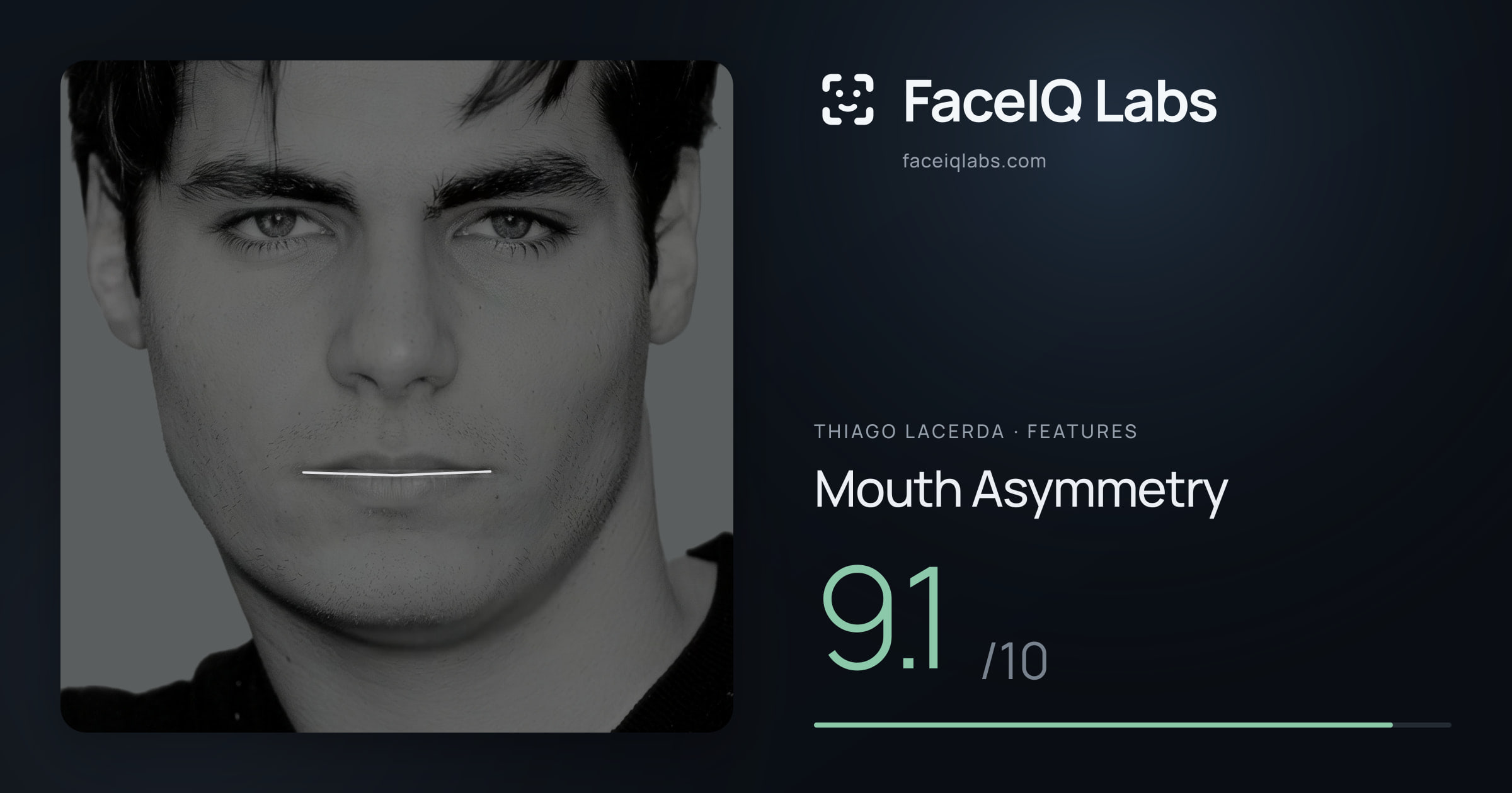 Thiago Lacerda Mouth Asymmetry: 9.1/10, drawn on the photo