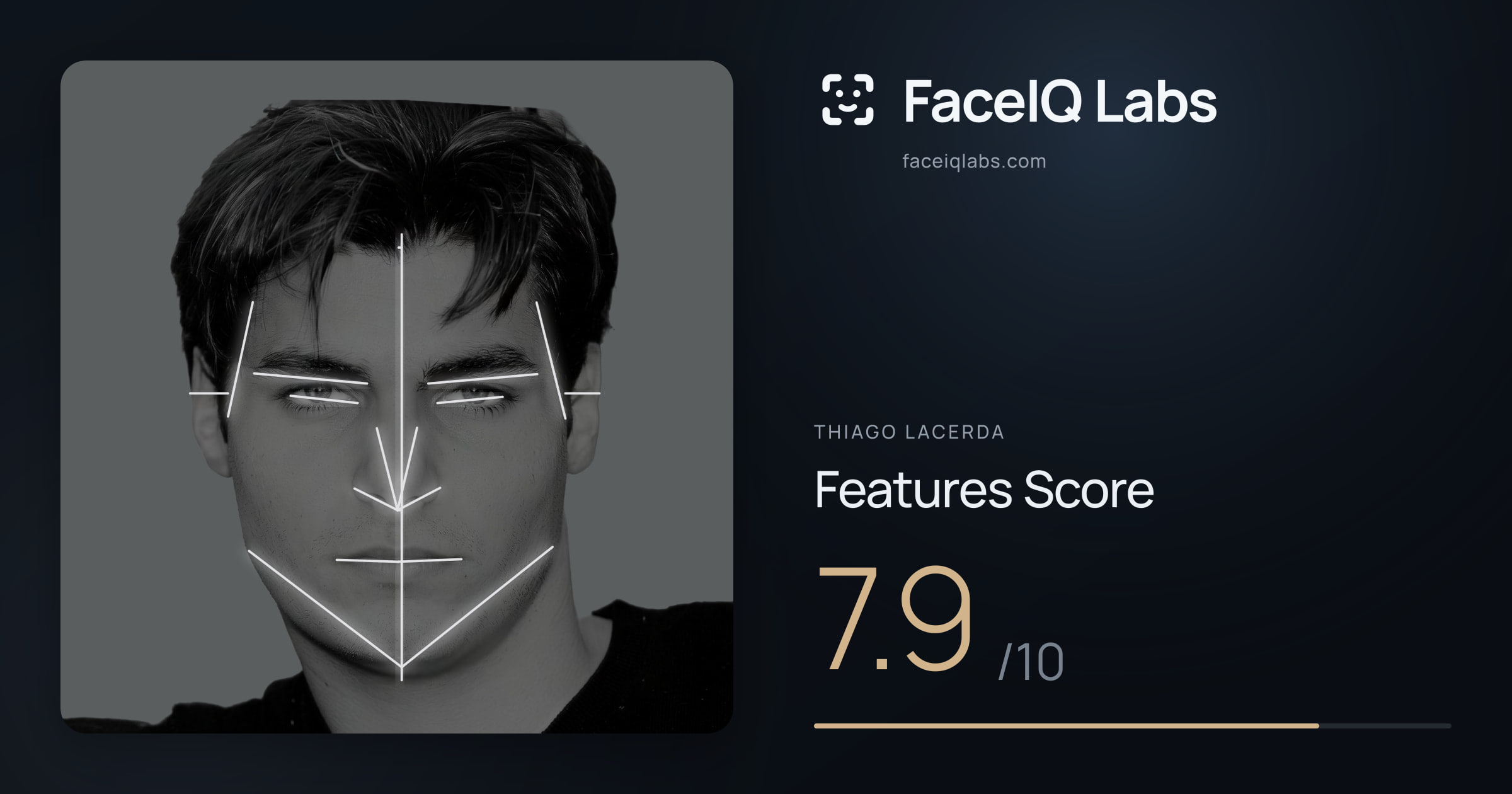 Thiago Lacerda Features: 7.9/10, with each assessment drawn on the photo