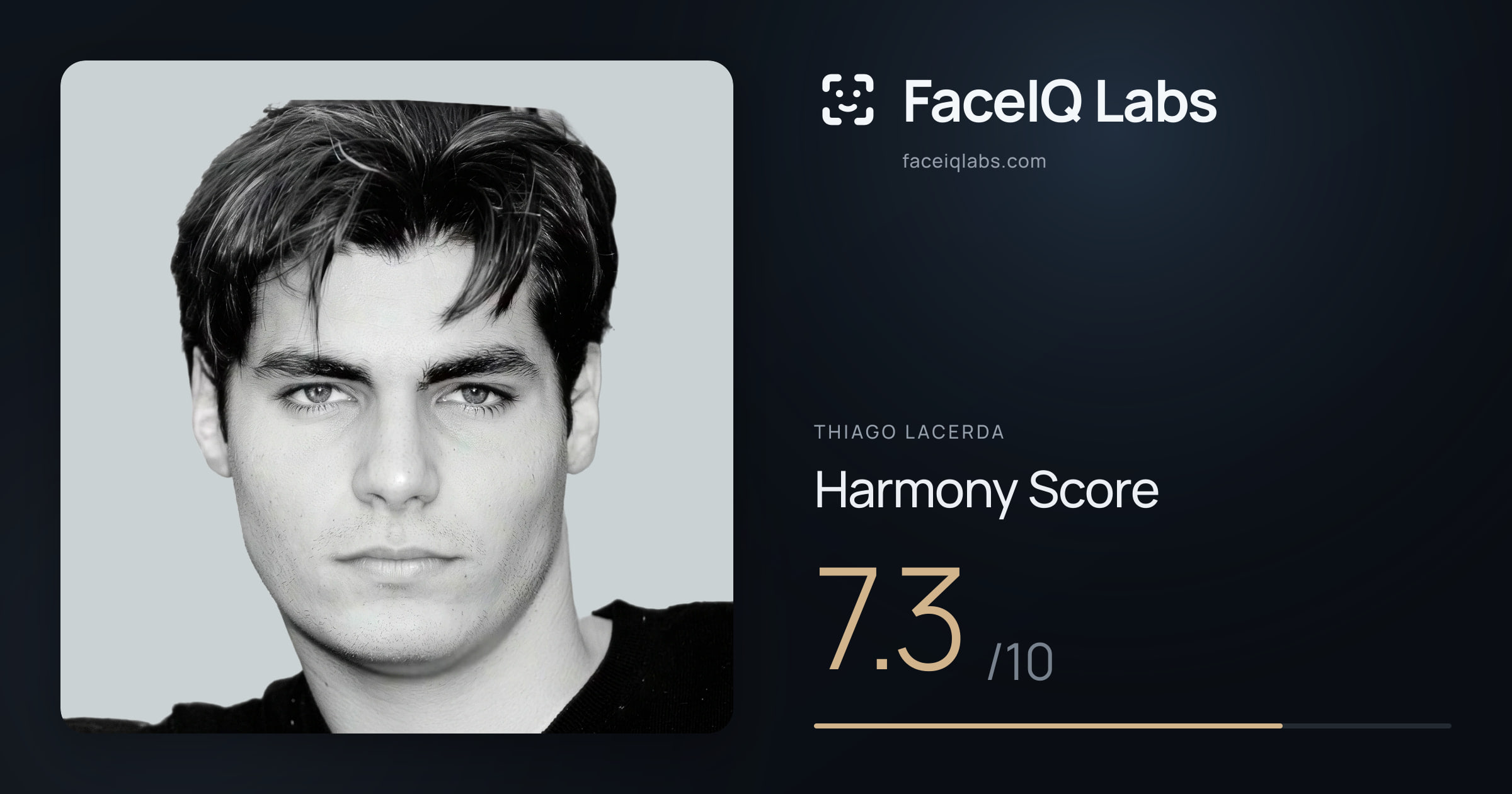 Thiago Lacerda Harmony: 7.3/10, with each ratio's score