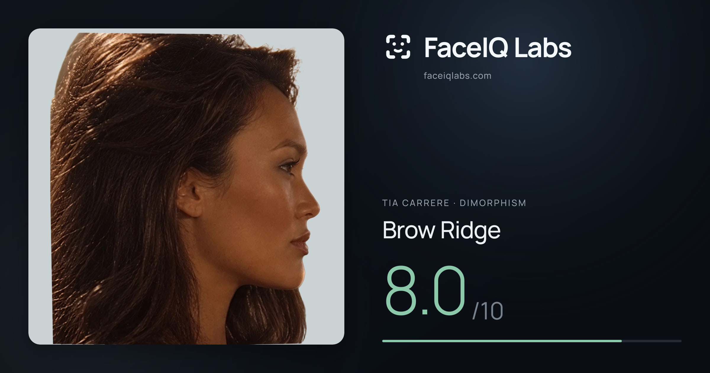 Tia Carrere Brow Ridge: 8.0/10, drawn on the photo
