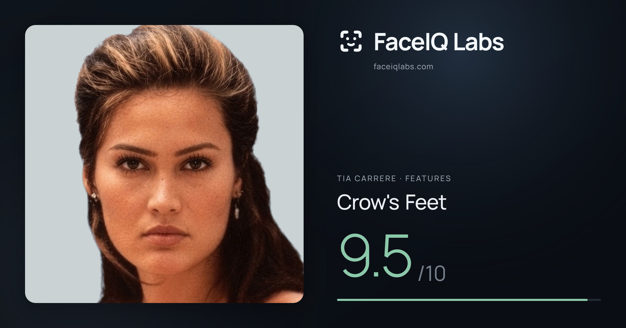 Tia Carrere Crow's Feet: 9.5/10, drawn on the photo