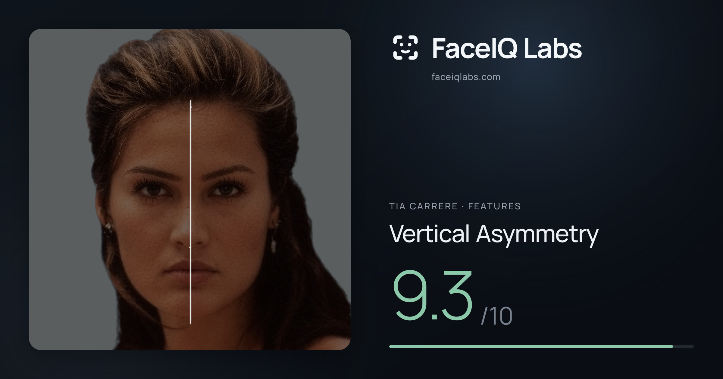 Tia Carrere Vertical Asymmetry: 9.3/10, drawn on the photo