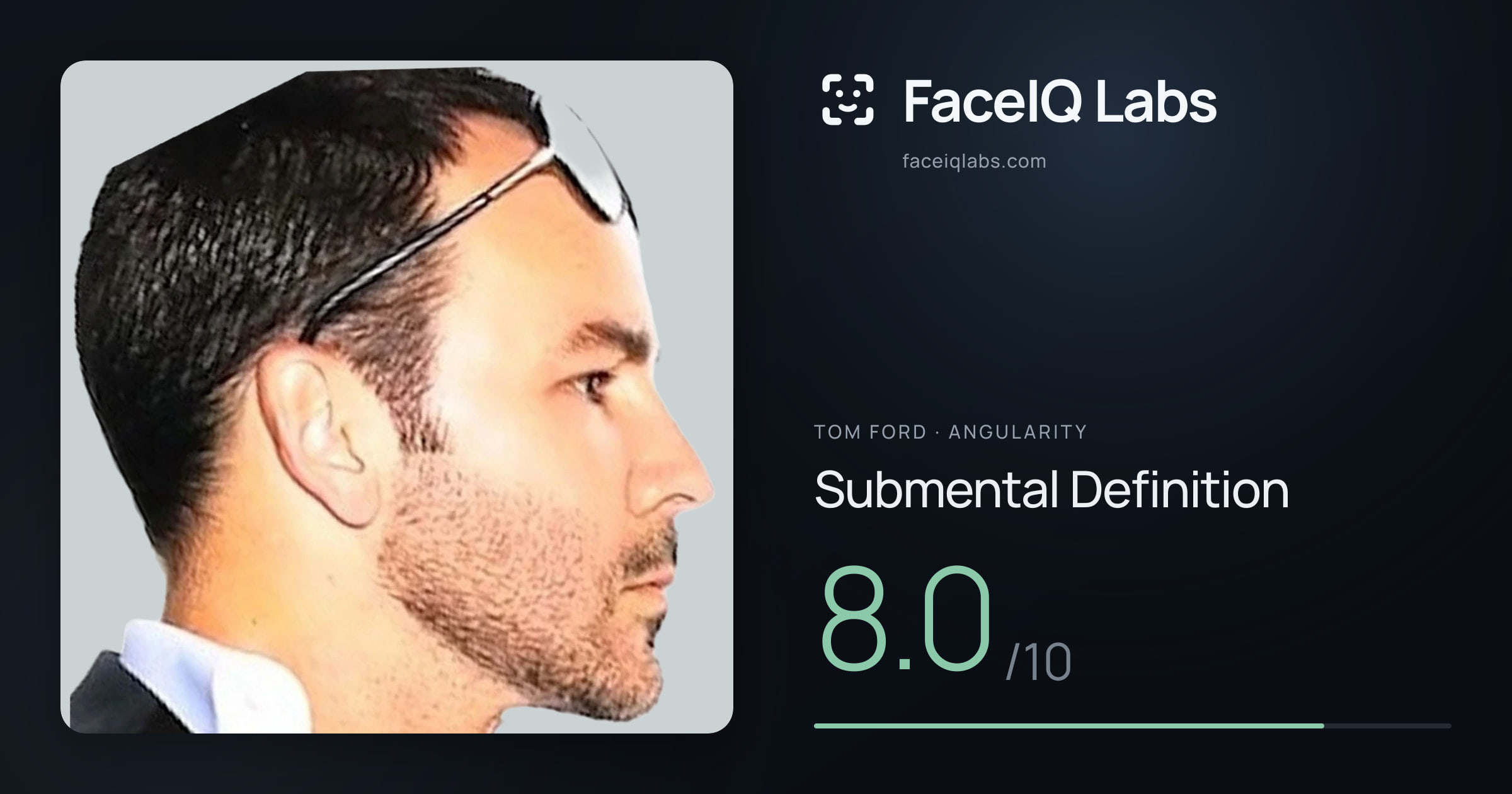 Tom Ford Submental Definition: 8.0/10, drawn on the photo