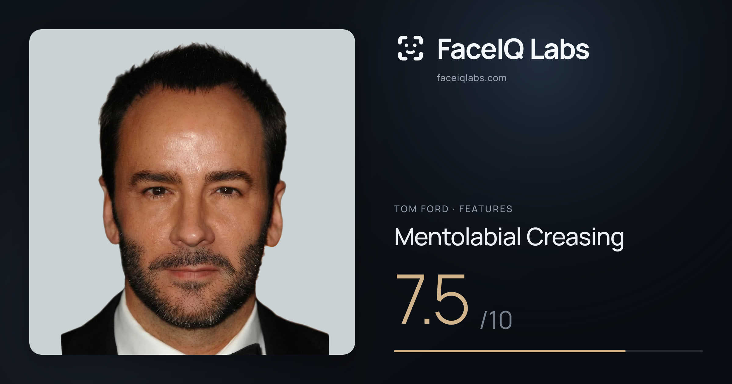 Tom Ford Mentolabial Creasing: 7.5/10, drawn on the photo