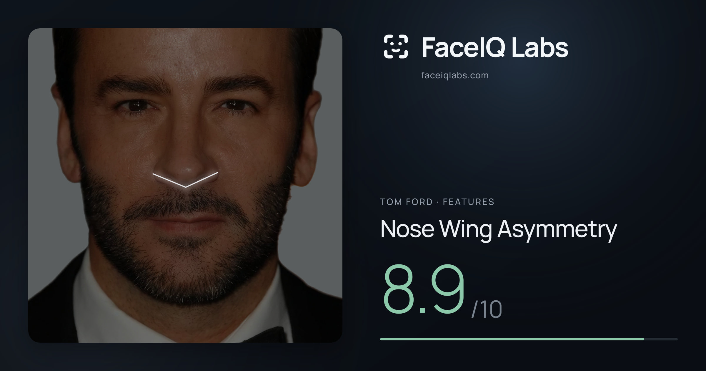 Tom Ford Nose Wing Asymmetry: 8.9/10, drawn on the photo