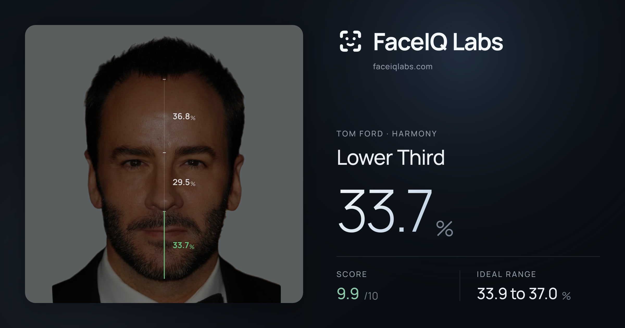 Tom Ford Lower Third: 33.7%, drawn on the photo