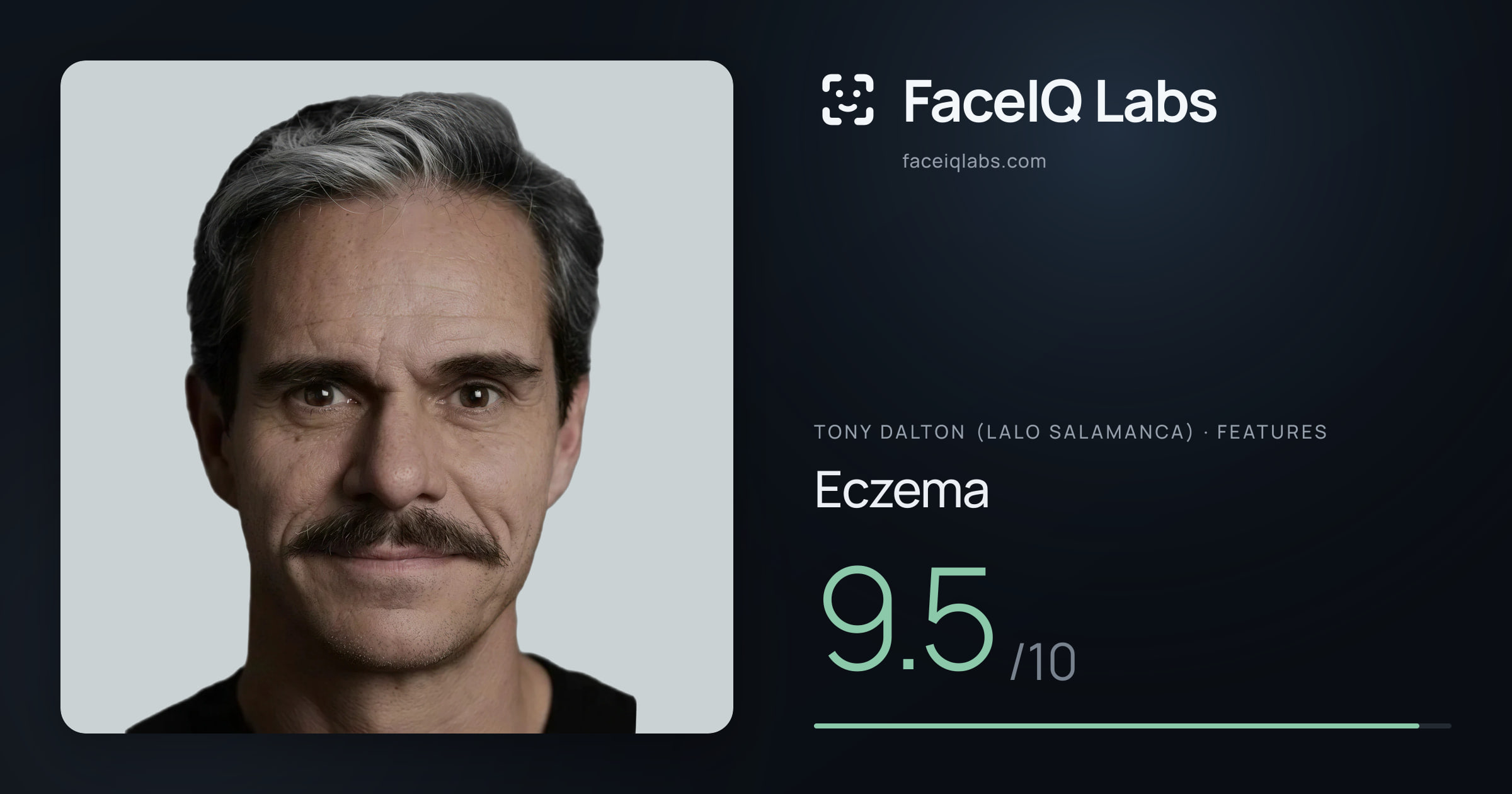 Tony Dalton (Lalo Salamanca) Eczema: 9.5/10, drawn on the photo