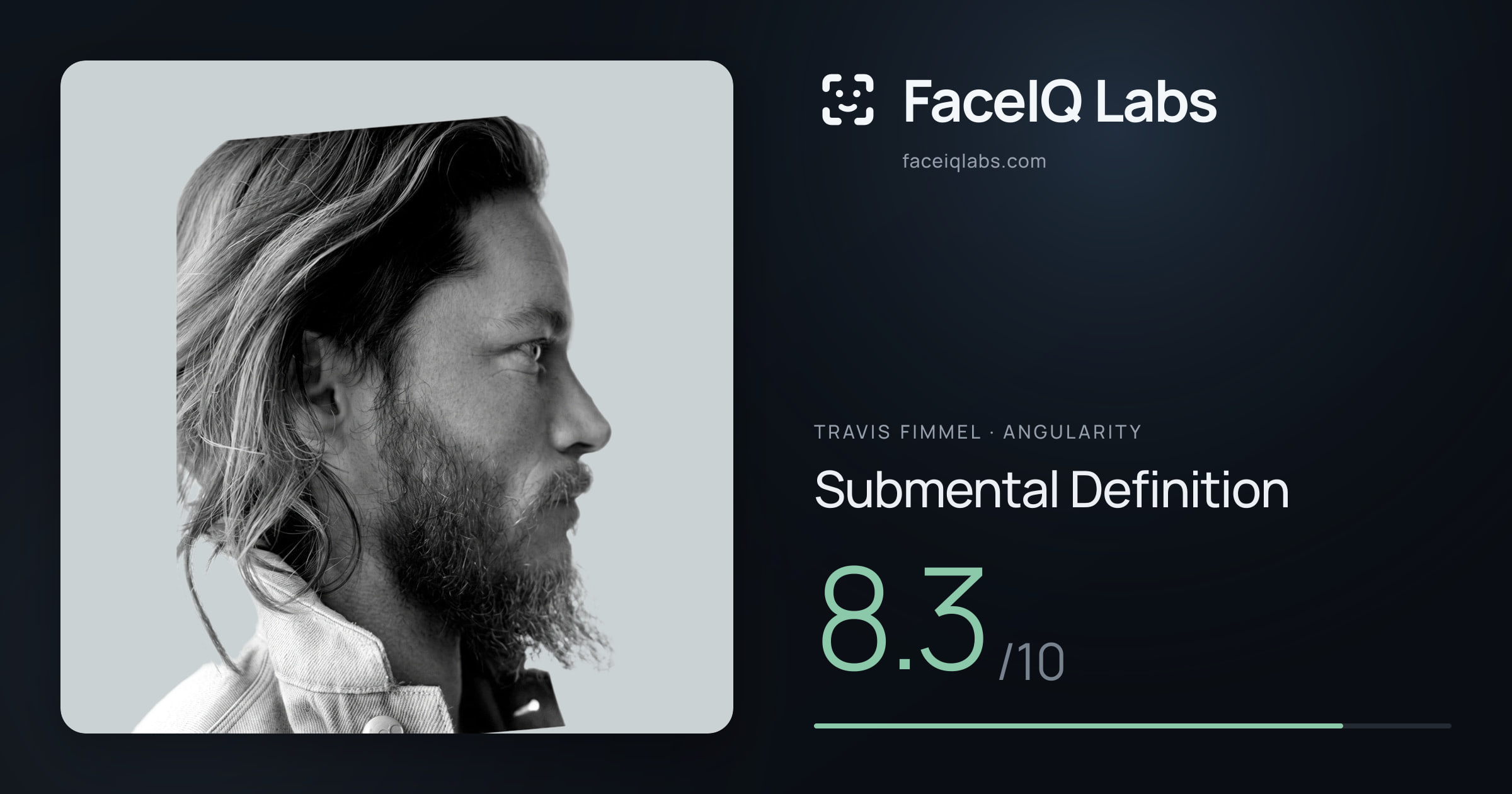Travis Fimmel Submental Definition: 8.3/10, drawn on the photo