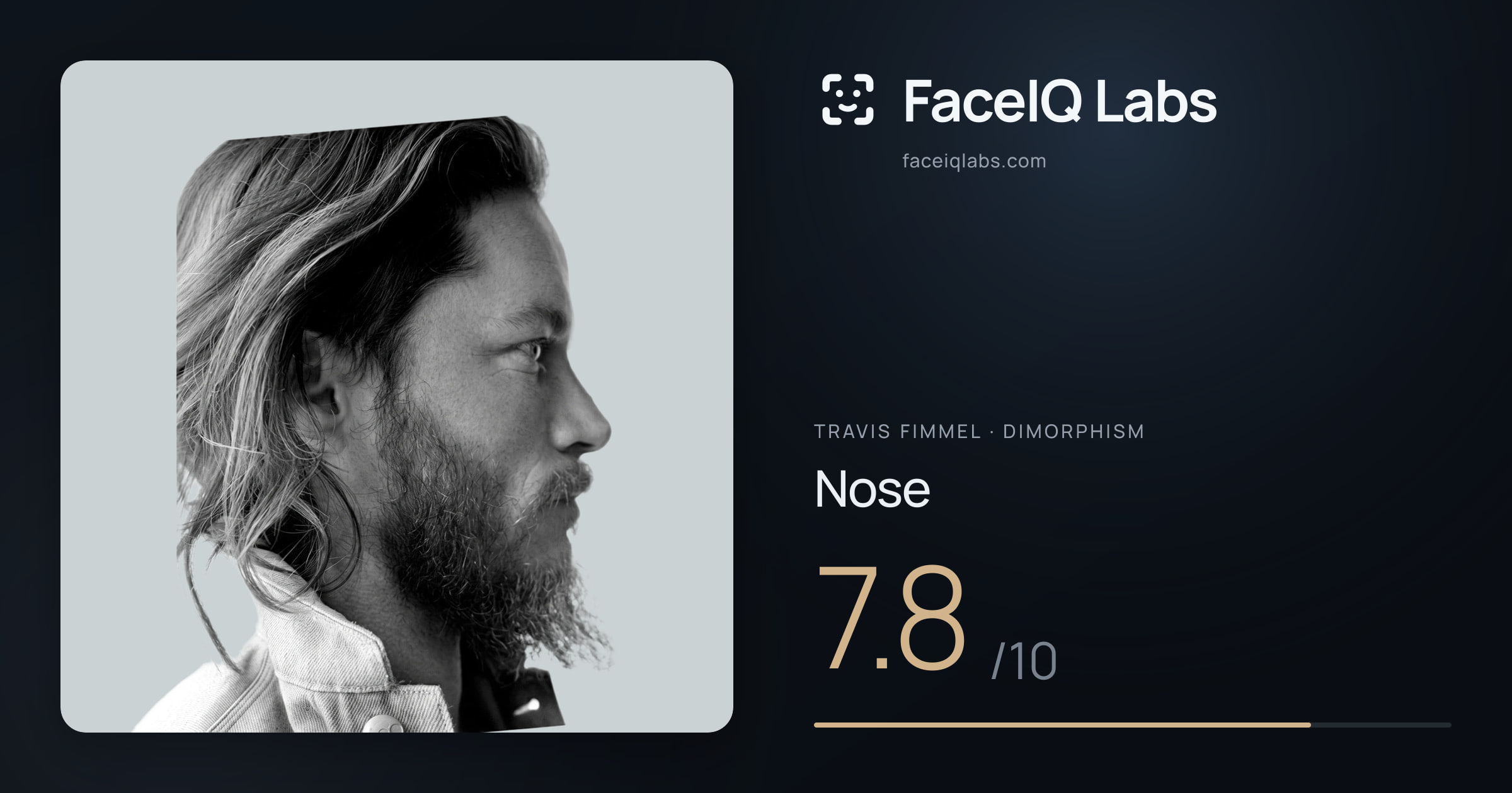 Travis Fimmel Nose: 7.8/10, drawn on the photo