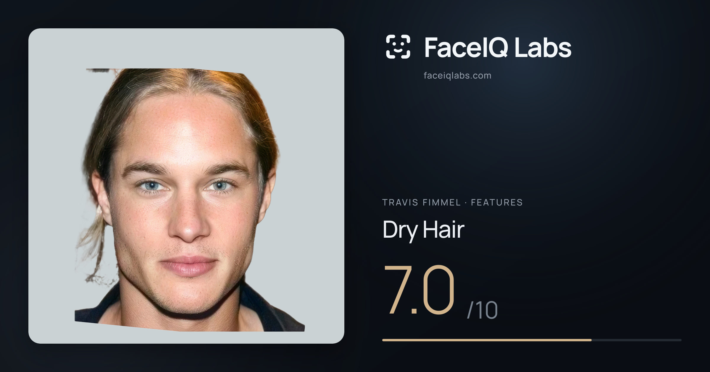 Travis Fimmel Dry Hair: 7.0/10, drawn on the photo