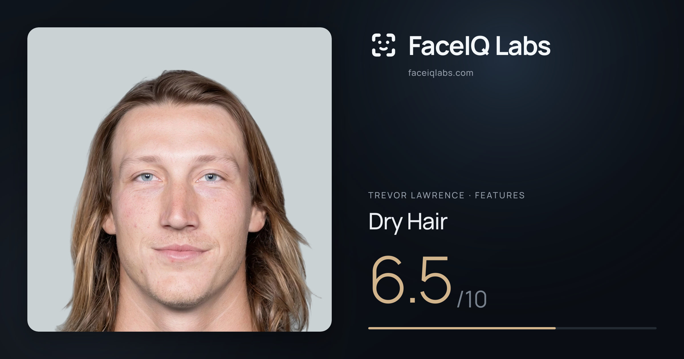 Trevor Lawrence Dry Hair: 6.5/10, drawn on the photo