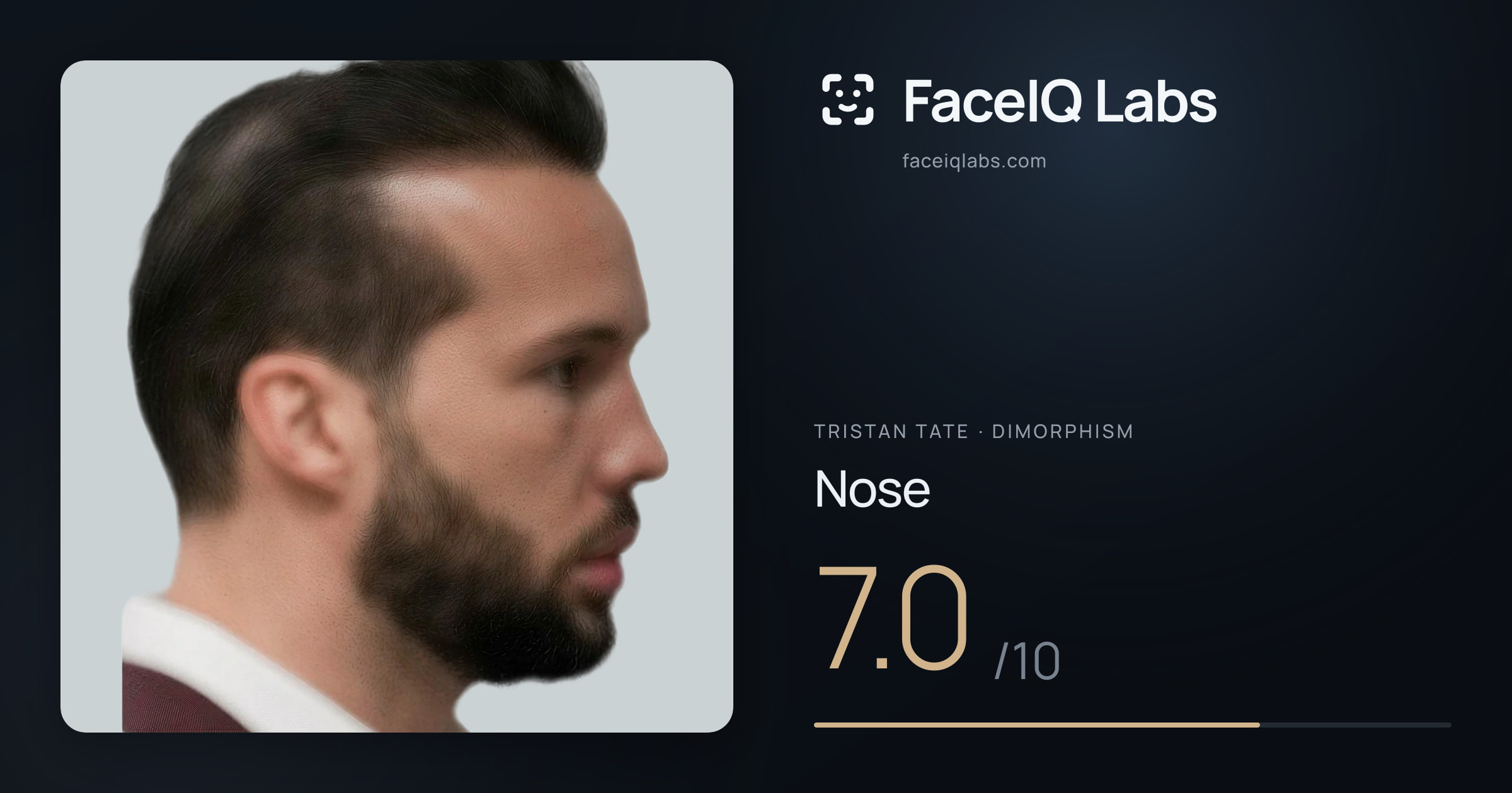 Tristan Tate Nose: 7.0/10, drawn on the photo