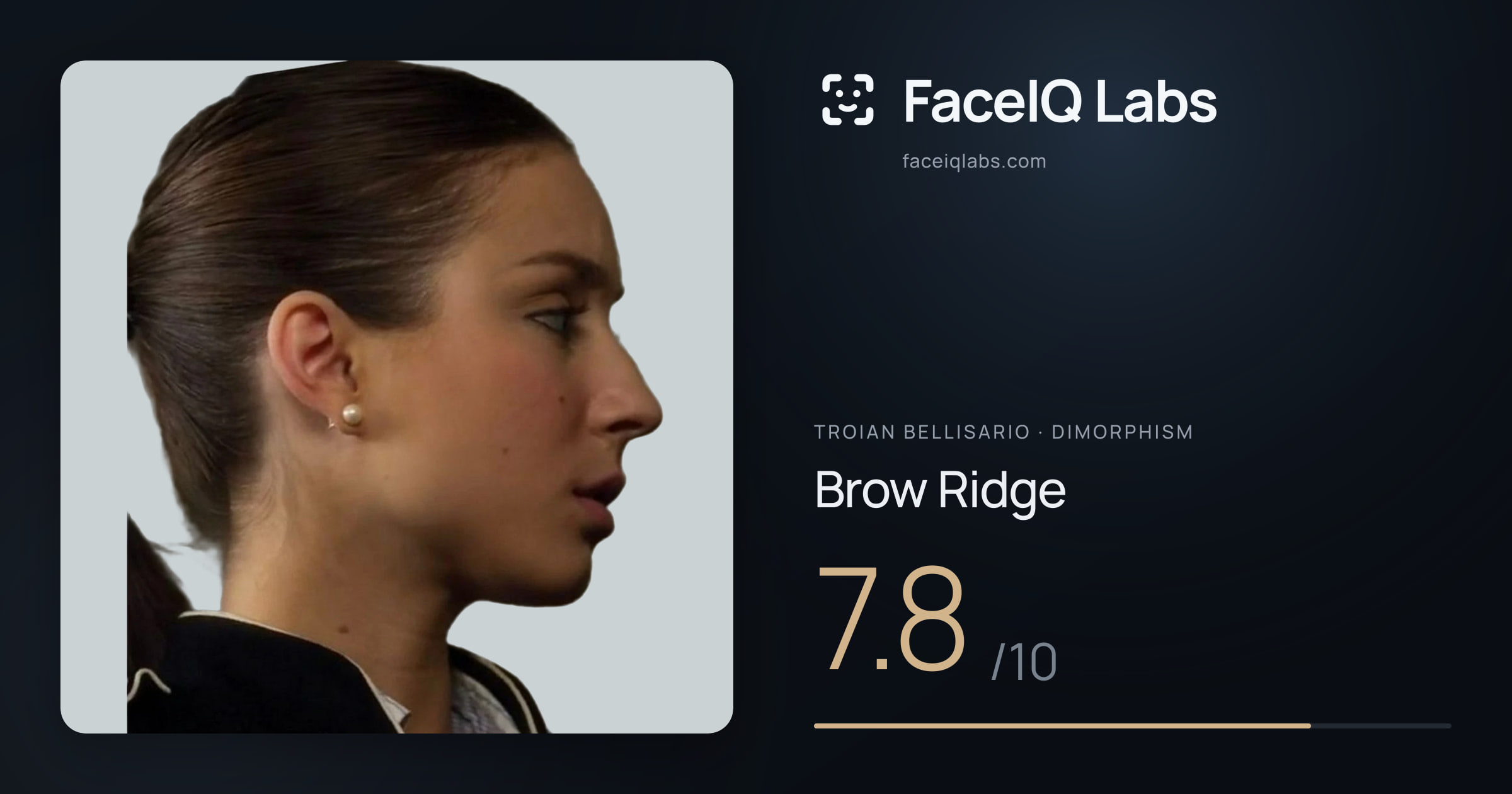 Troian Bellisario Brow Ridge: 7.8/10, drawn on the photo
