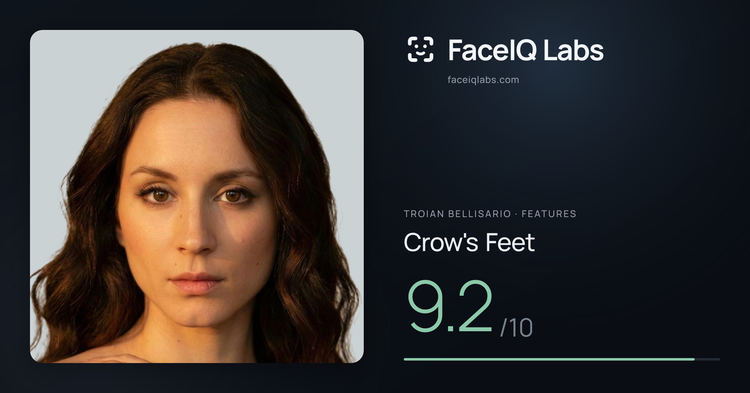 Troian Bellisario Crow's Feet: 9.2/10, drawn on the photo