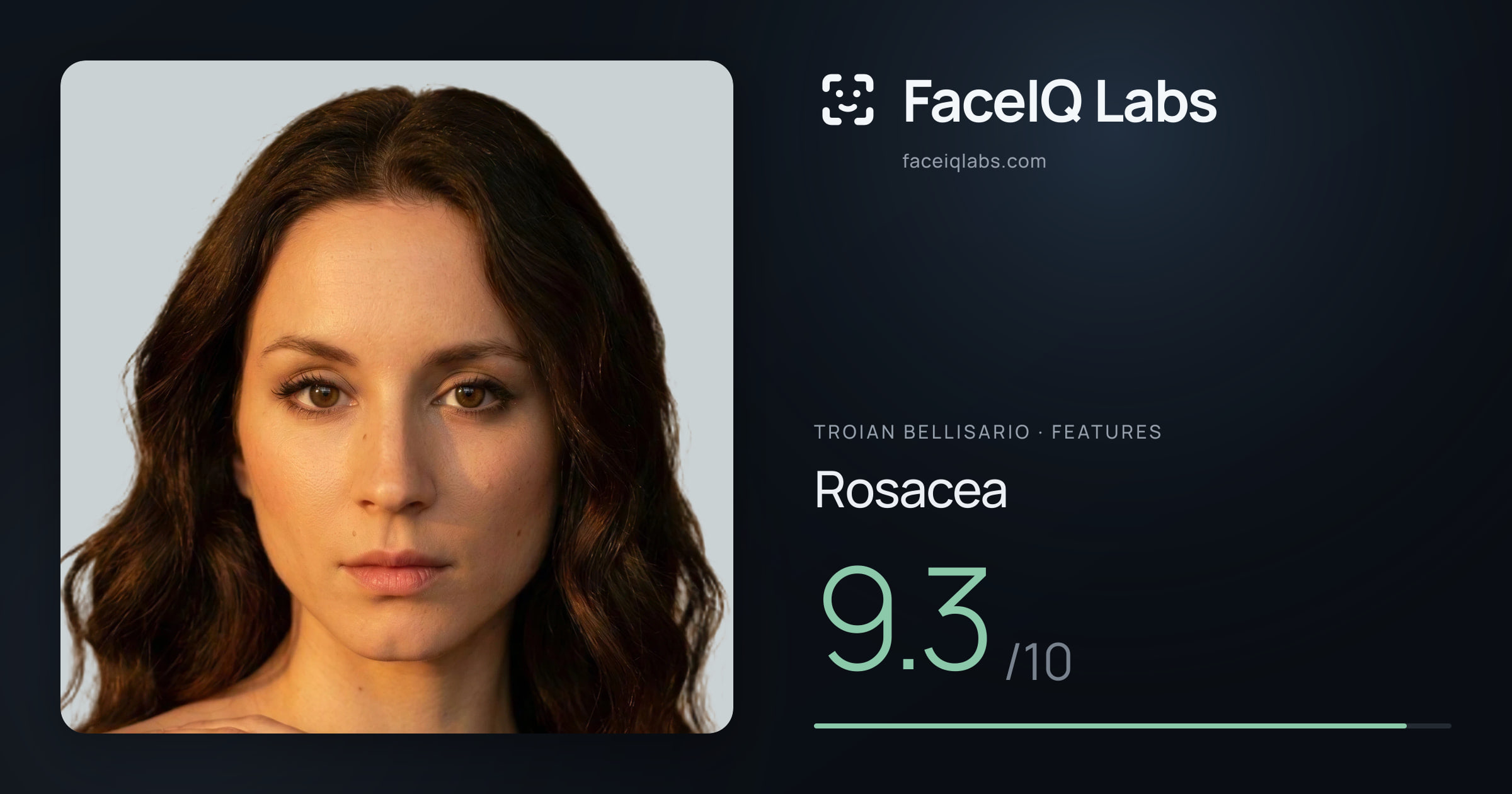 Troian Bellisario Rosacea: 9.3/10, drawn on the photo