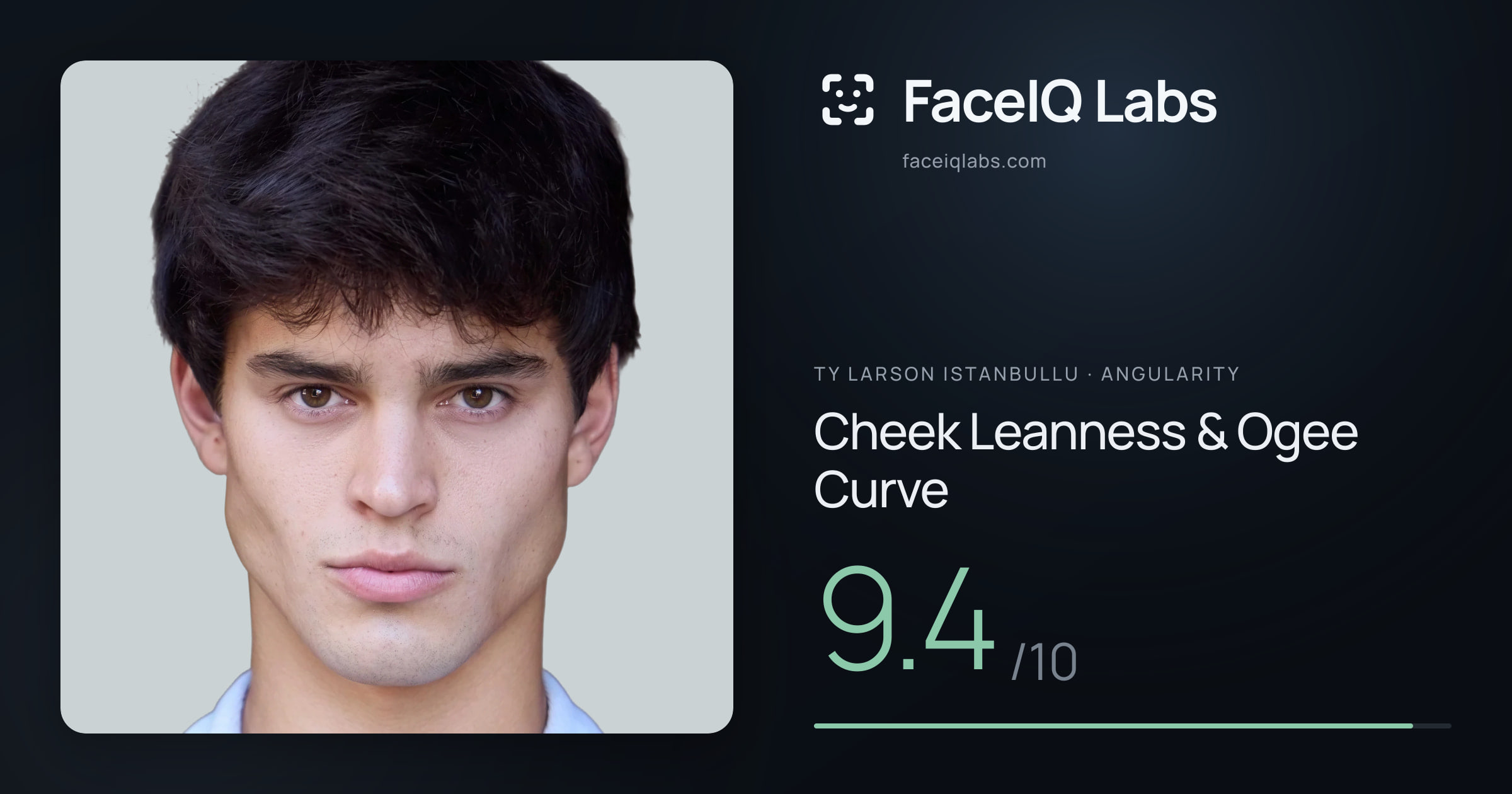 Ty Larson Istanbullu Cheek Leanness & Ogee Curve: 9.4/10, drawn on the photo