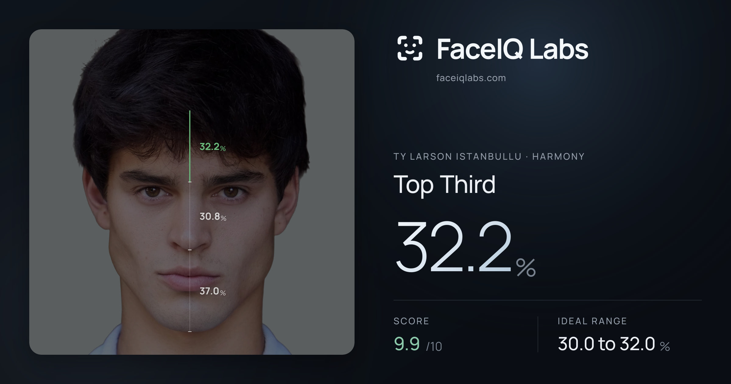 Ty Larson Istanbullu Top Third: 31.1%, drawn on the photo
