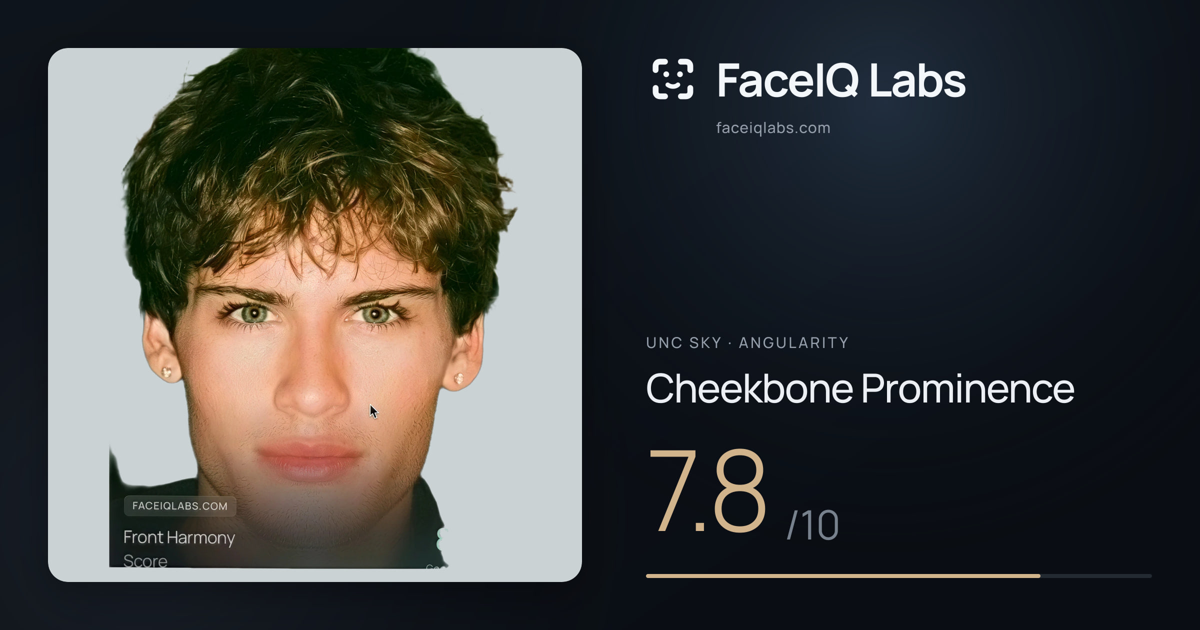 Unc Sky Cheekbone Prominence: 7.8/10, drawn on the photo