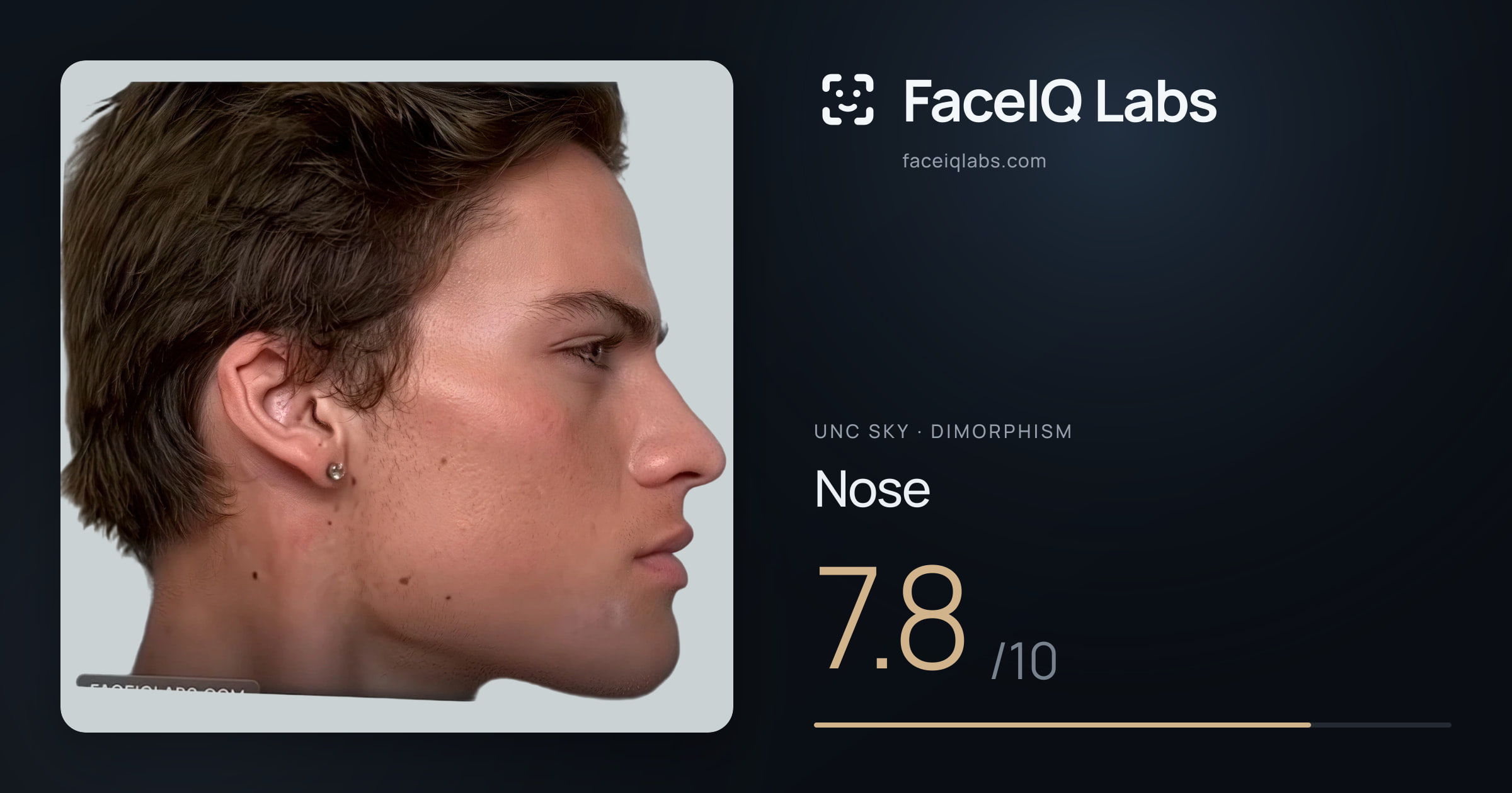 Unc Sky Nose: 7.8/10, drawn on the photo