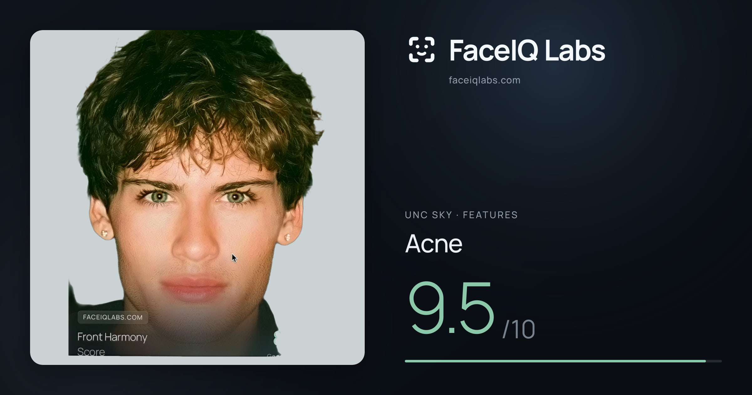 Unc Sky Acne: 9.5/10, drawn on the photo