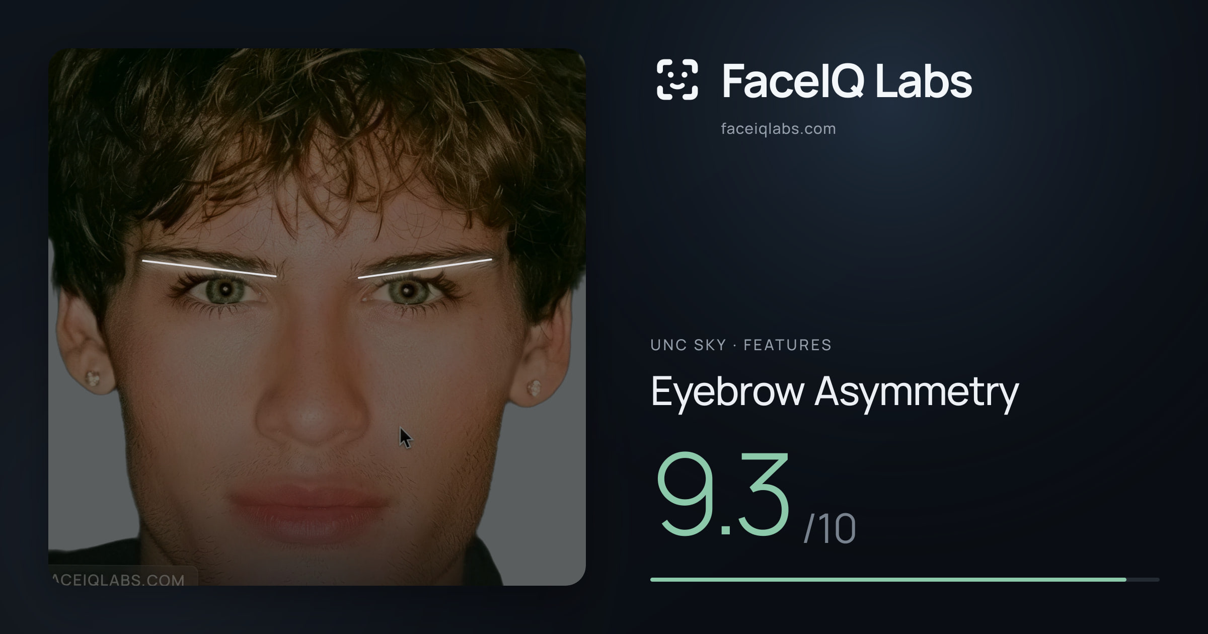 Unc Sky Eyebrow Asymmetry: 9.3/10, drawn on the photo