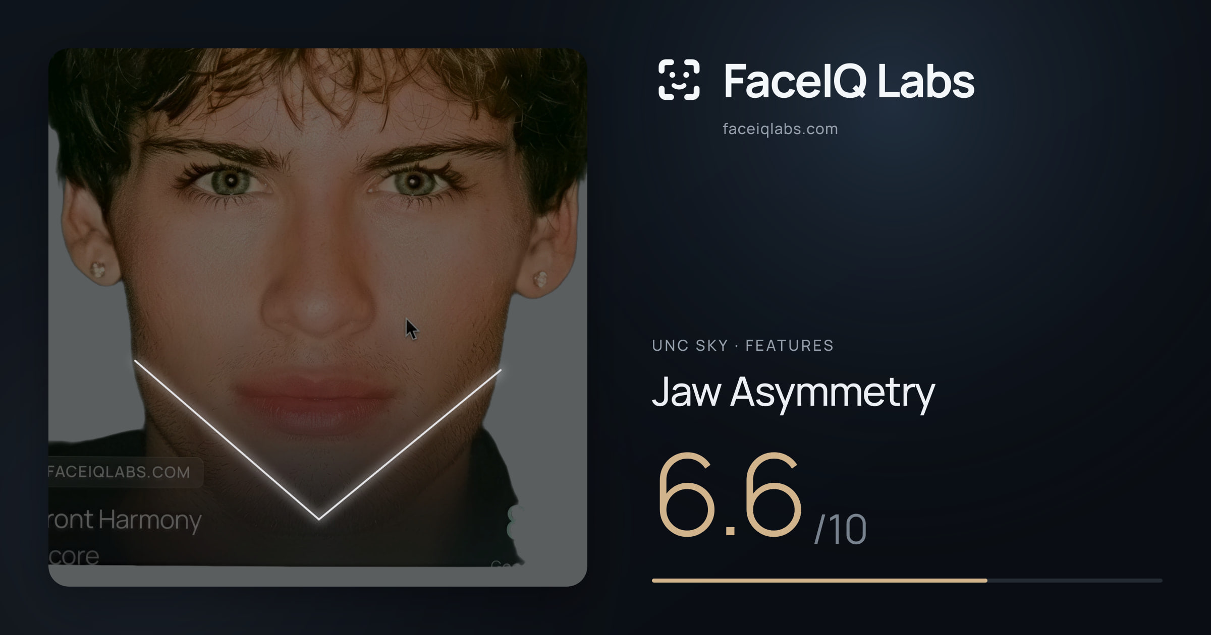 Unc Sky Jaw Asymmetry: 6.6/10, drawn on the photo