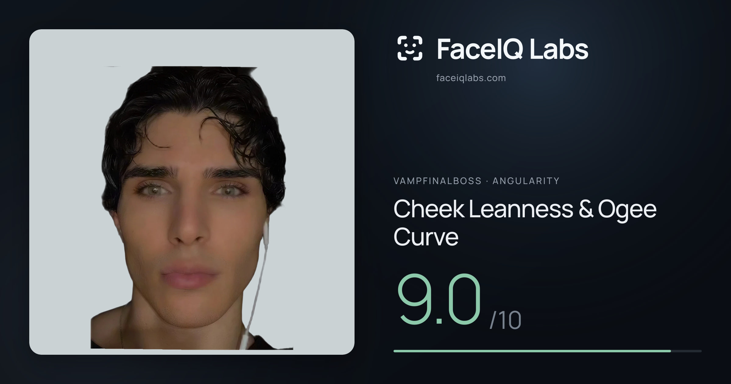 Vampfinalboss Cheek Leanness & Ogee Curve: 9.0/10, drawn on the photo