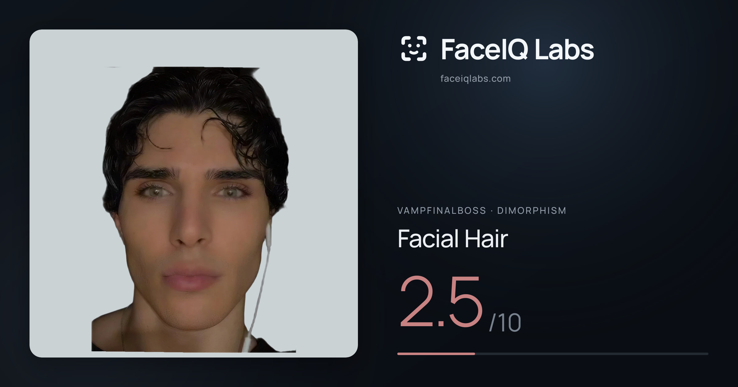 Vampfinalboss Facial Hair: 2.5/10, drawn on the photo