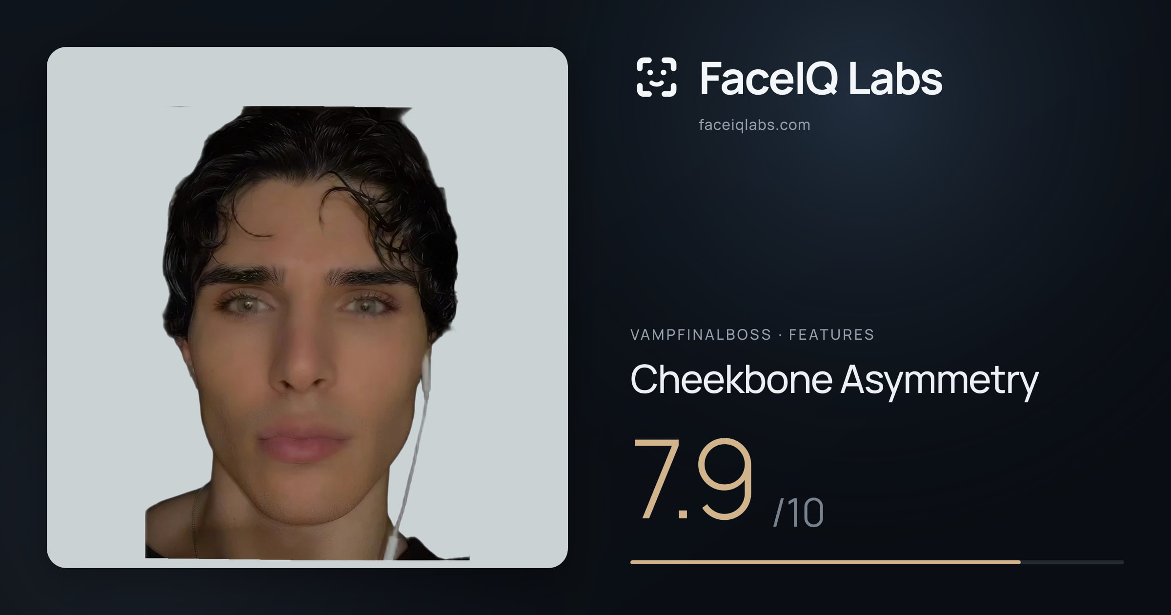 Vampfinalboss Cheekbone Asymmetry: 7.9/10, drawn on the photo