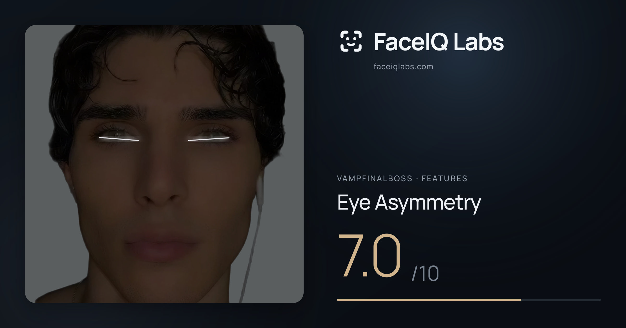 Vampfinalboss Eye Asymmetry: 7.0/10, drawn on the photo