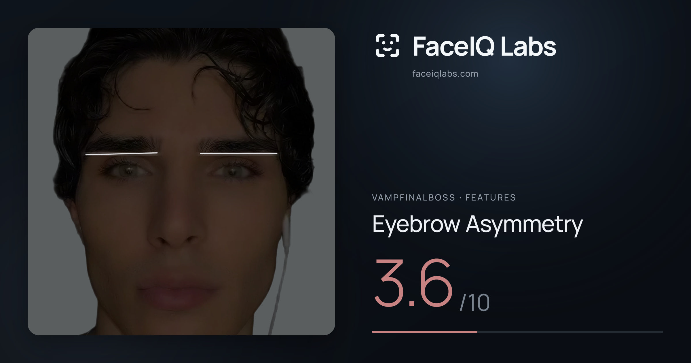 Vampfinalboss Eyebrow Asymmetry: 3.6/10, drawn on the photo