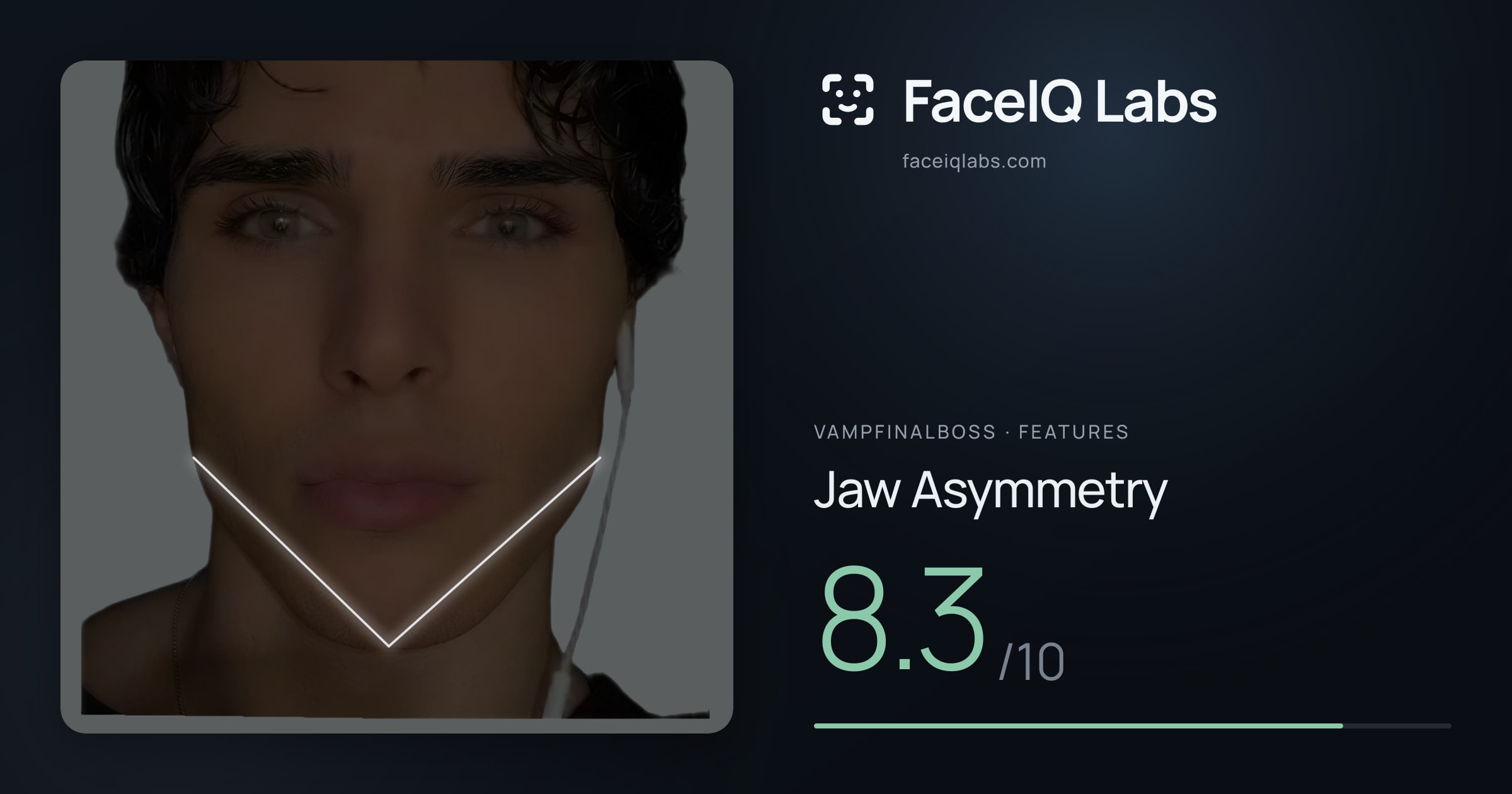 Vampfinalboss Jaw Asymmetry: 8.3/10, drawn on the photo