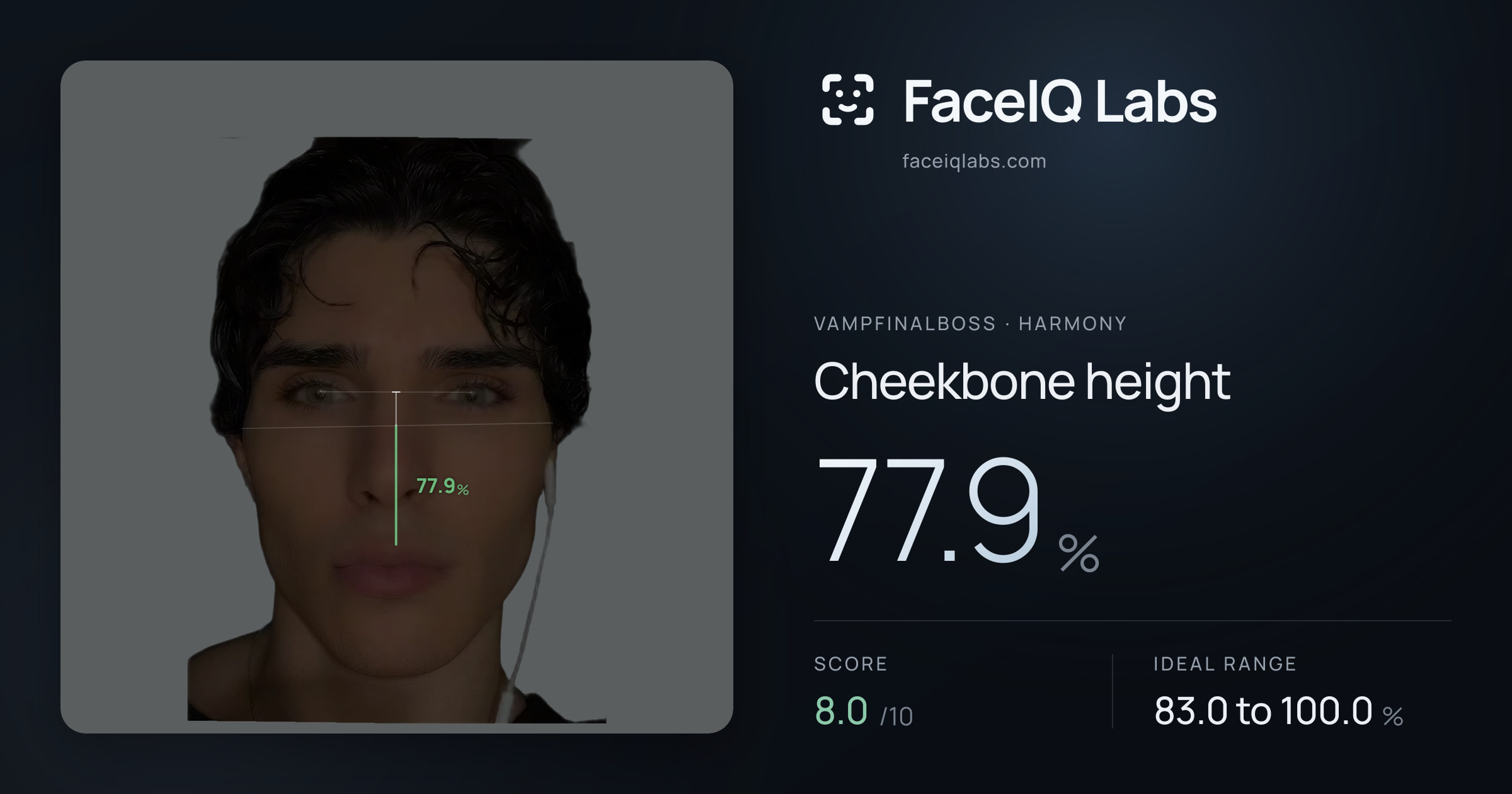 Vampfinalboss Cheekbone height: 77.9%, drawn on the photo
