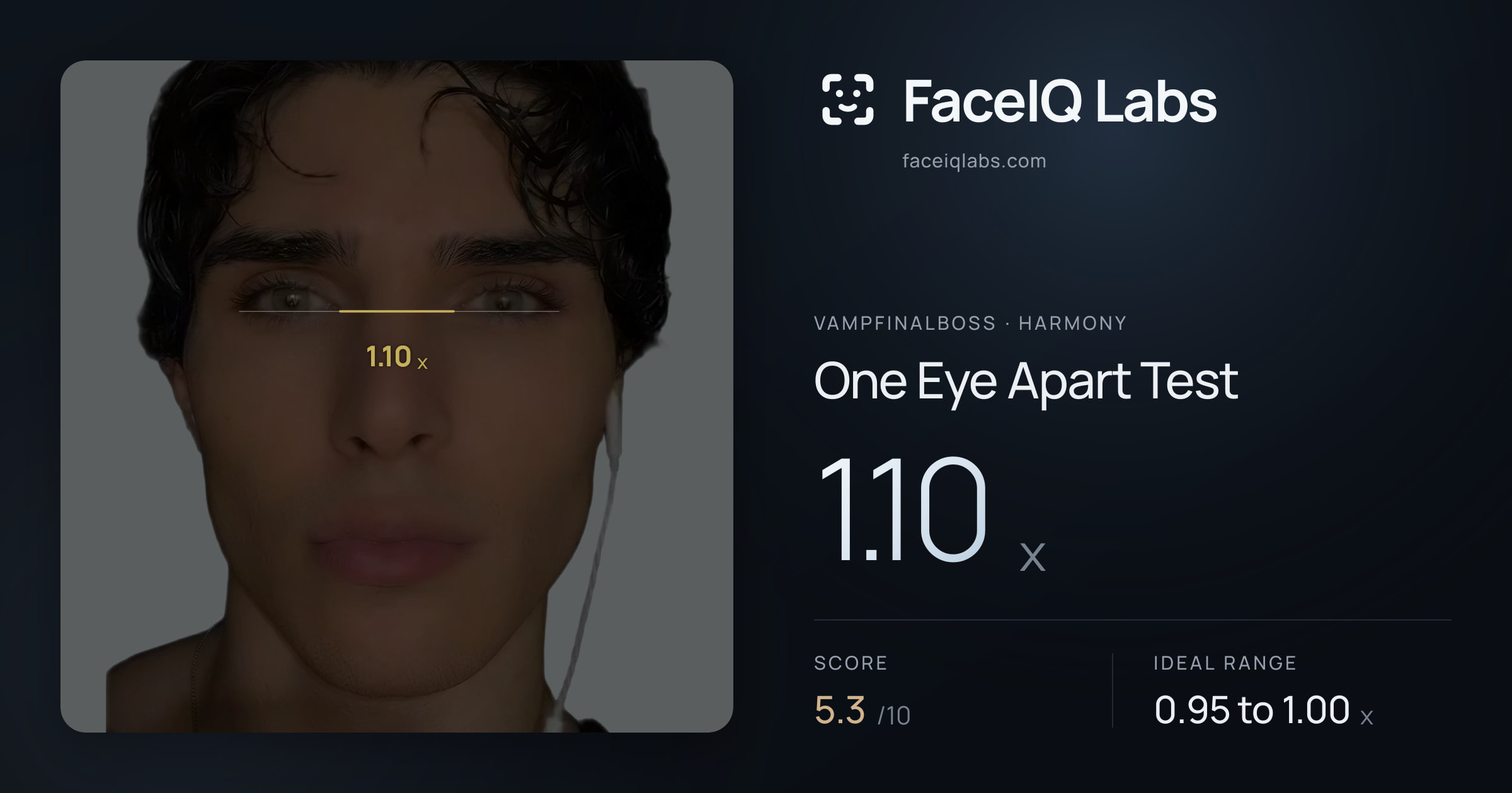 Vampfinalboss One Eye Apart Test: 1.10x, drawn on the photo