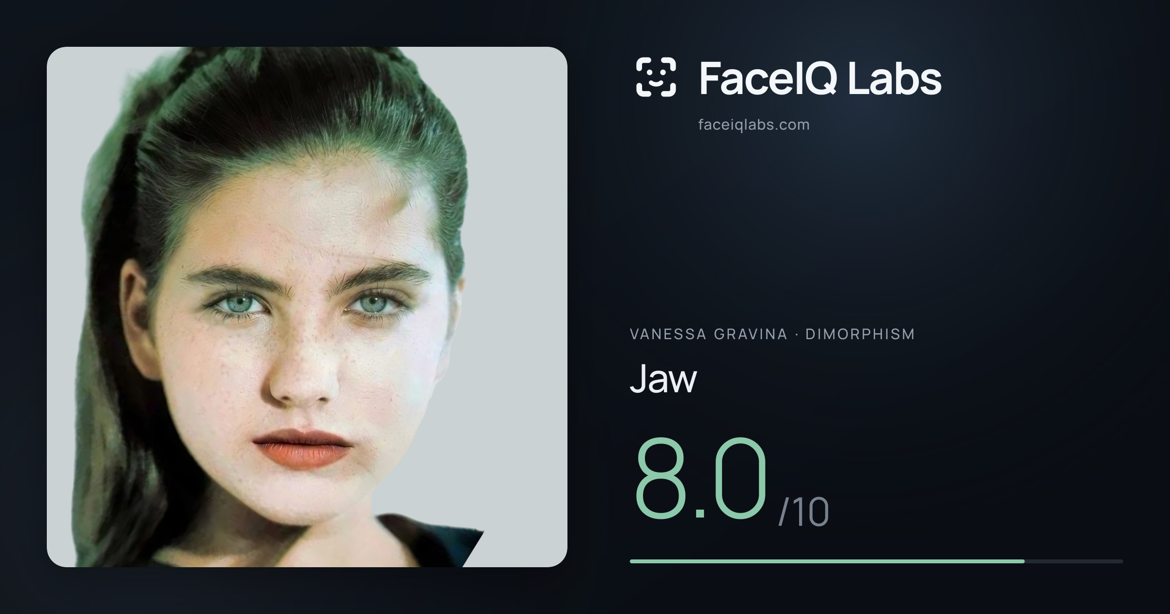 Vanessa Gravina Jaw: 8.0/10, drawn on the photo