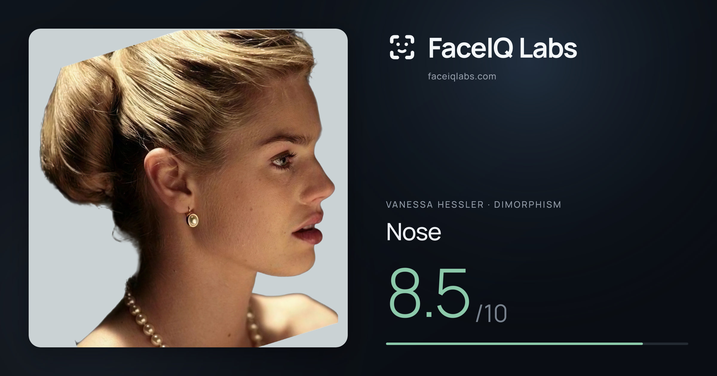 Vanessa Hessler Nose: 8.5/10, drawn on the photo
