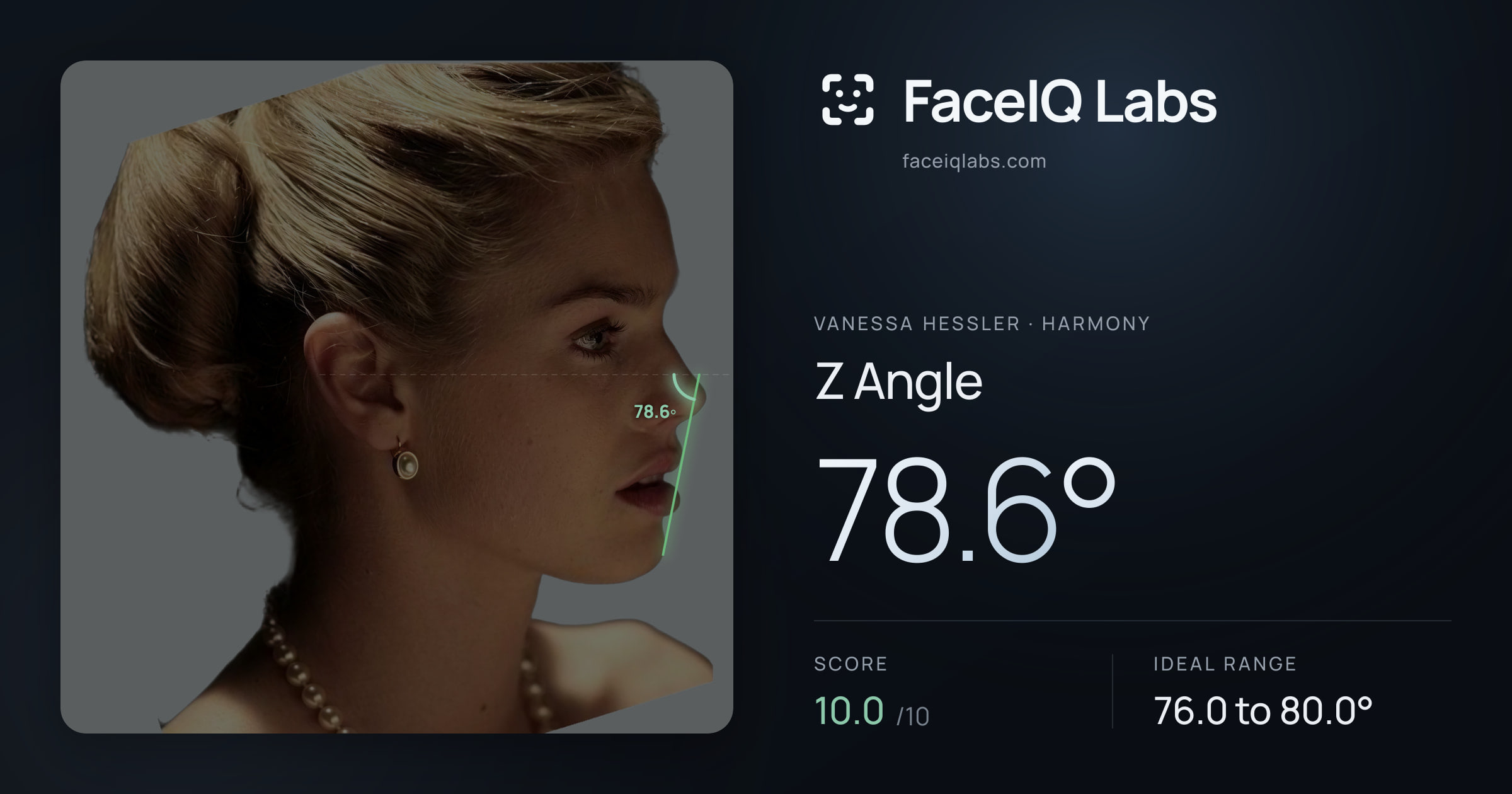 Vanessa Hessler Z Angle: 78.6°, drawn on the photo