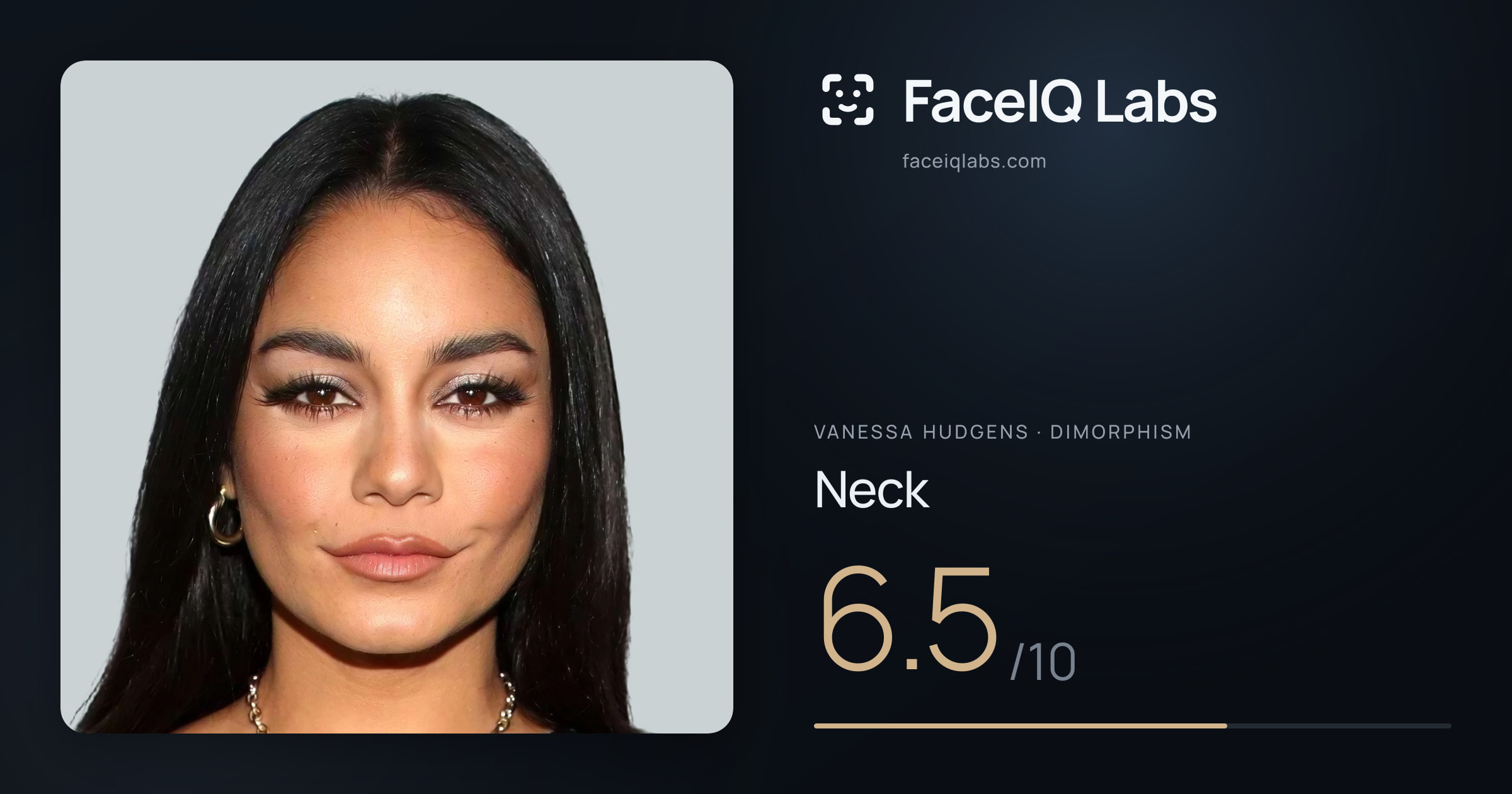 Vanessa Hudgens Neck: 6.5/10, drawn on the photo
